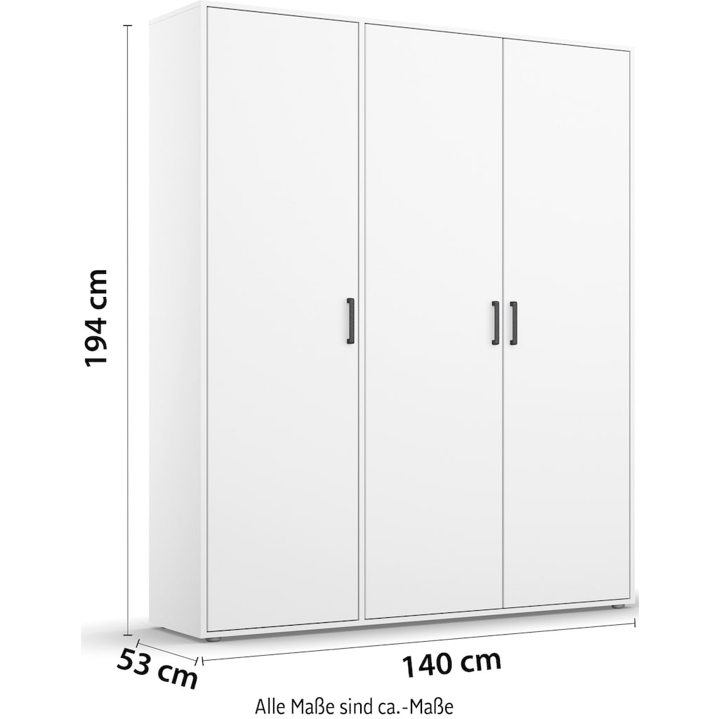 rauch Drehtürenschrank »Voyager Schrank Wäscheschrank Kleiderschrank Garderobe«, mit modernen Griffen in Graumetallic TOPSELLER