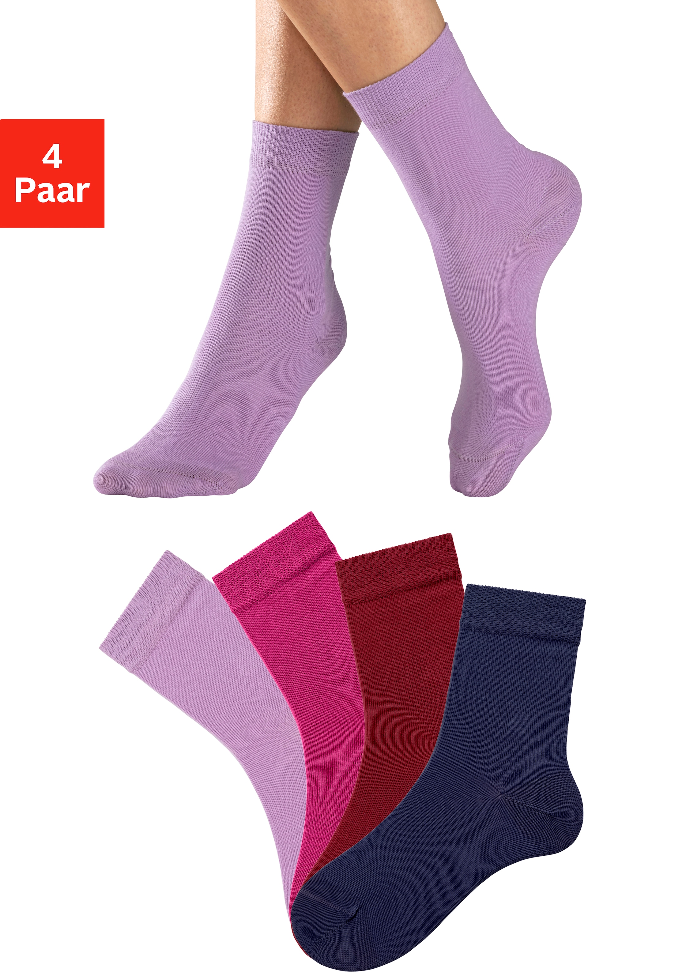 H.I.S Socken, (Packung, 4 Paar), in unterschiedlichen Farbzusammenstellungen