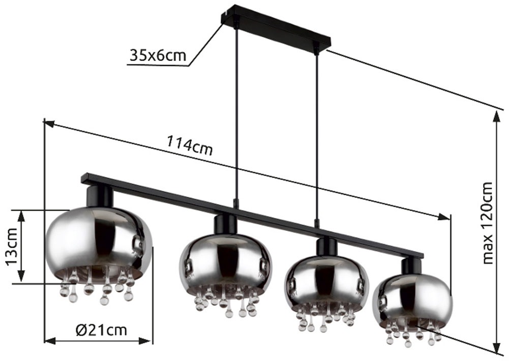 GLOBO LIGHTING Hängeleuchte »CORRY«, Leuchtmittel E27 | ohne Leuchtmittel, Hängelampe/Pendelleuchte/Esszimmer/Wohnzimmer/Esstisch