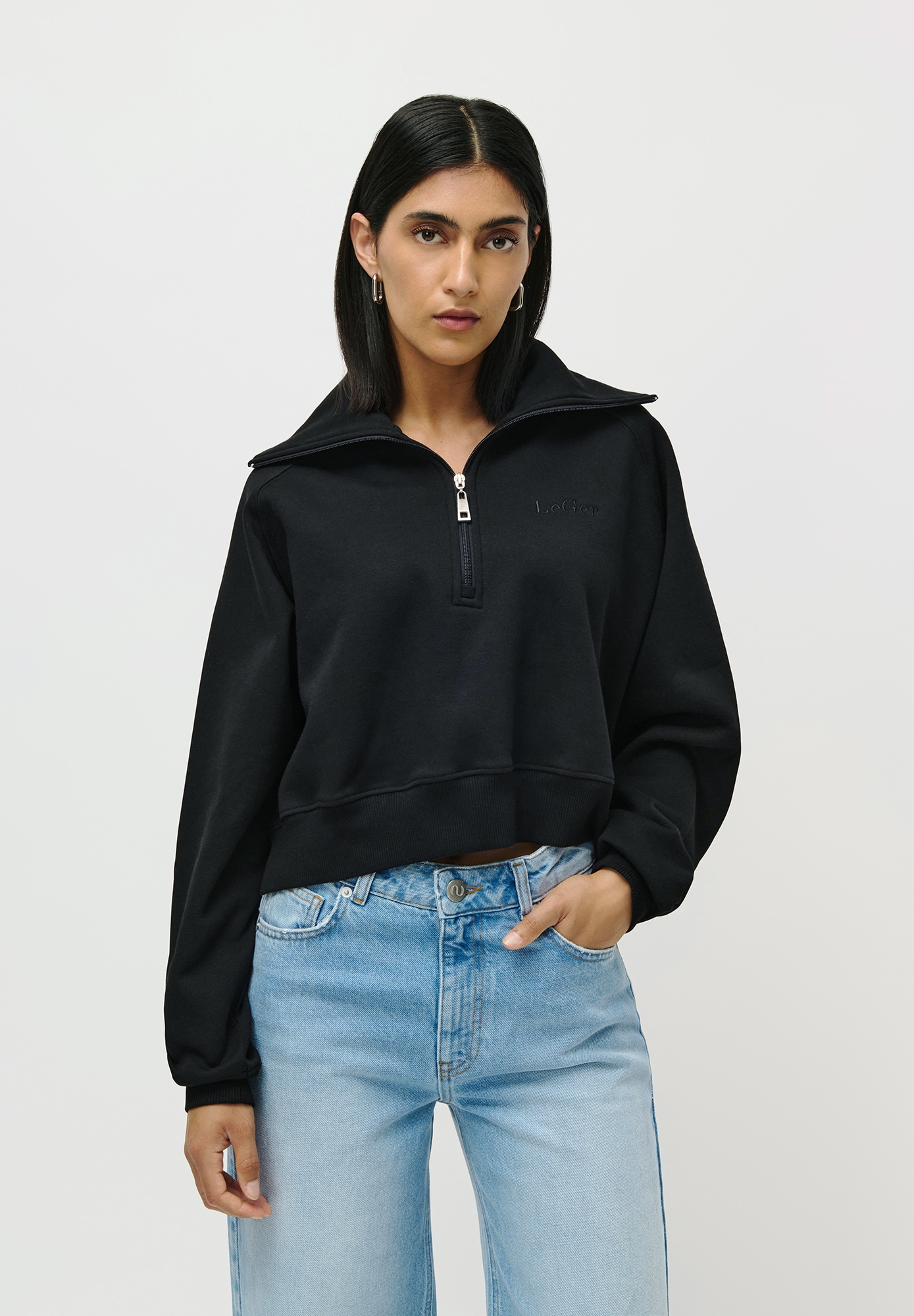 LeGer Sweatshirt "Meret, LeGer by Lena Gercke", cropped, mit Stehkragen günstig online kaufen