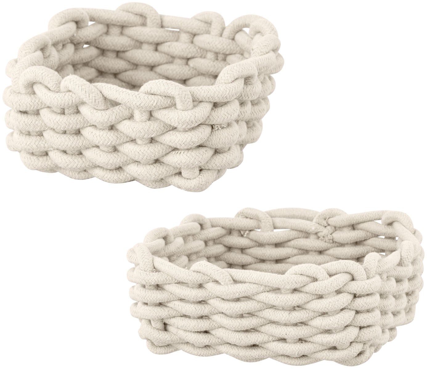SCHÖNER WOHNEN-Kollektion Aufbewahrungskorb »»Melara««, (Set, 2 St.), Badkörbe aus Cotton Rope zur Aufbewahrung von Badutensilien, 2 Größen
