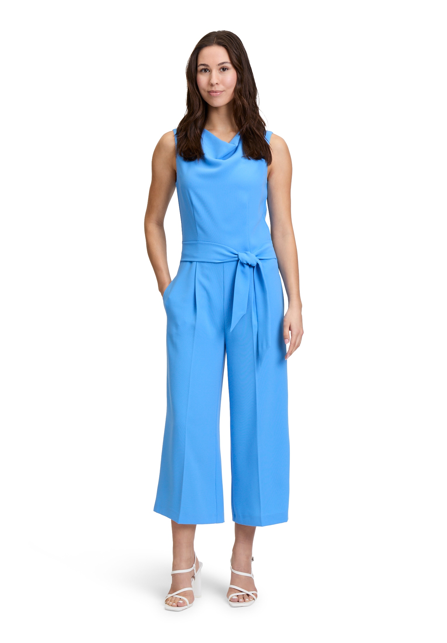Betty&Co Overall "Damen Jumpsuit mit Wasserfallausschnitt", 1 Stk. Nahtführ günstig online kaufen