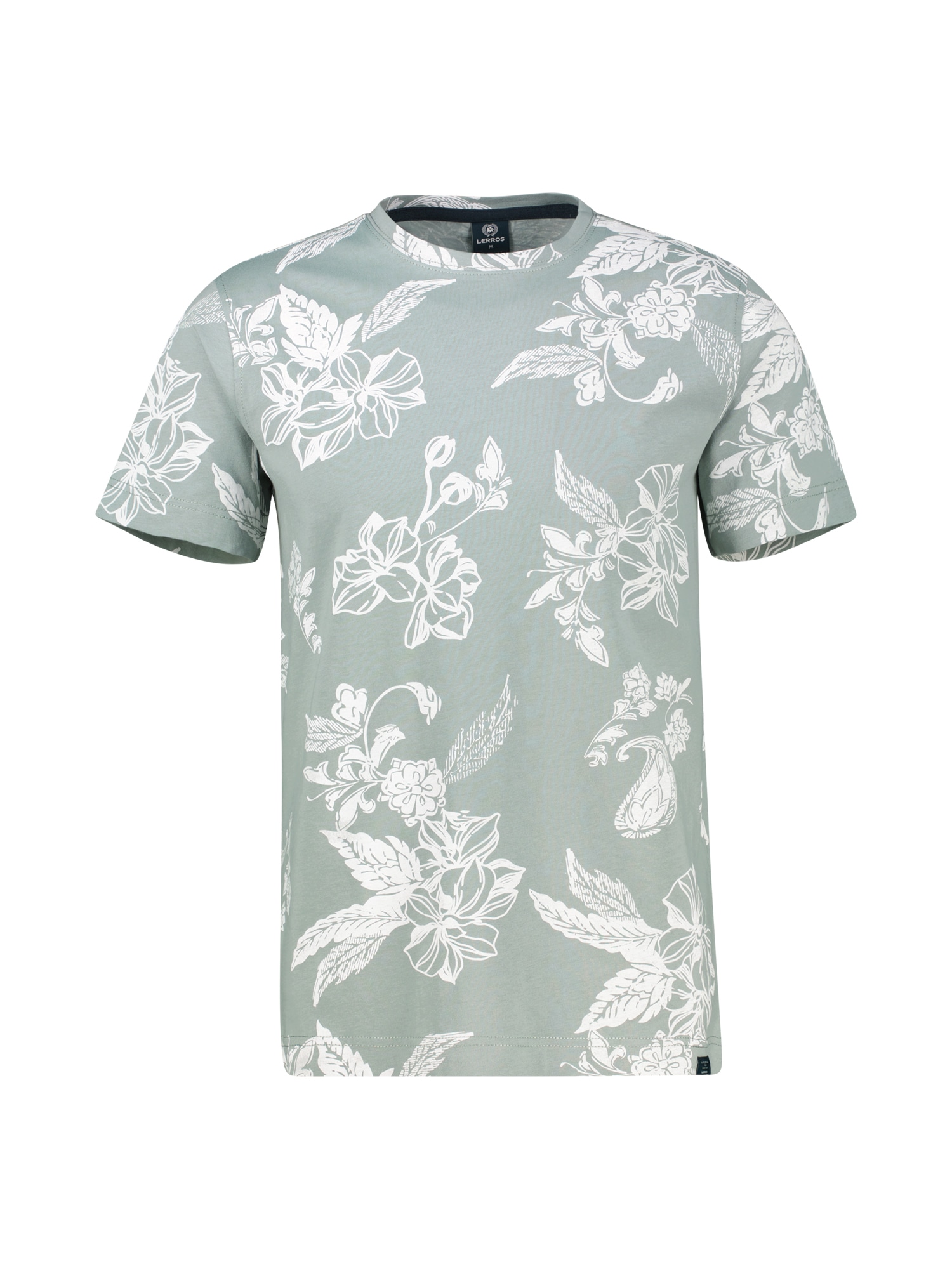 LERROS T-Shirt "T-Shirt mit O-Neck, All-over-Print in grossen Größen"