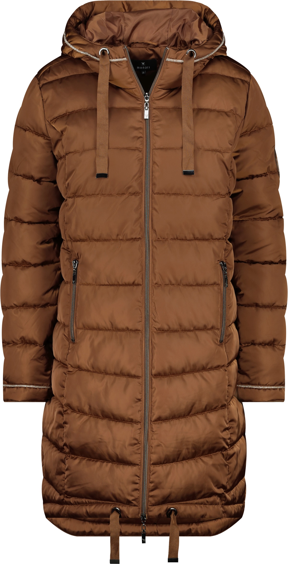 Monari Steppmantel Regular fit mit Rundhalsausschnitt und Kapuze