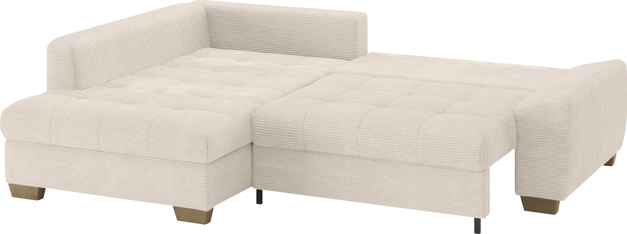 Mr. Couch Ecksofa »Nikita II, L-Form, bis 140kg pro Sitzplatz belastbar«, mit Kaltschaumpolsterung, wahlweise mit Bett und Bettkasten