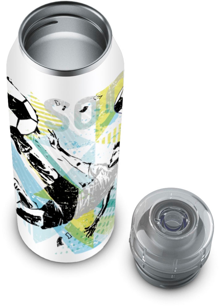 Alfi Isolierflasche »KIDS ISO BOTTLE, Edelstahlkörper, spülmaschinenfest«, (1 tlg.), 12h heiß & 24h kalt, Trinköffnung mit konsistentem Trinkfluss