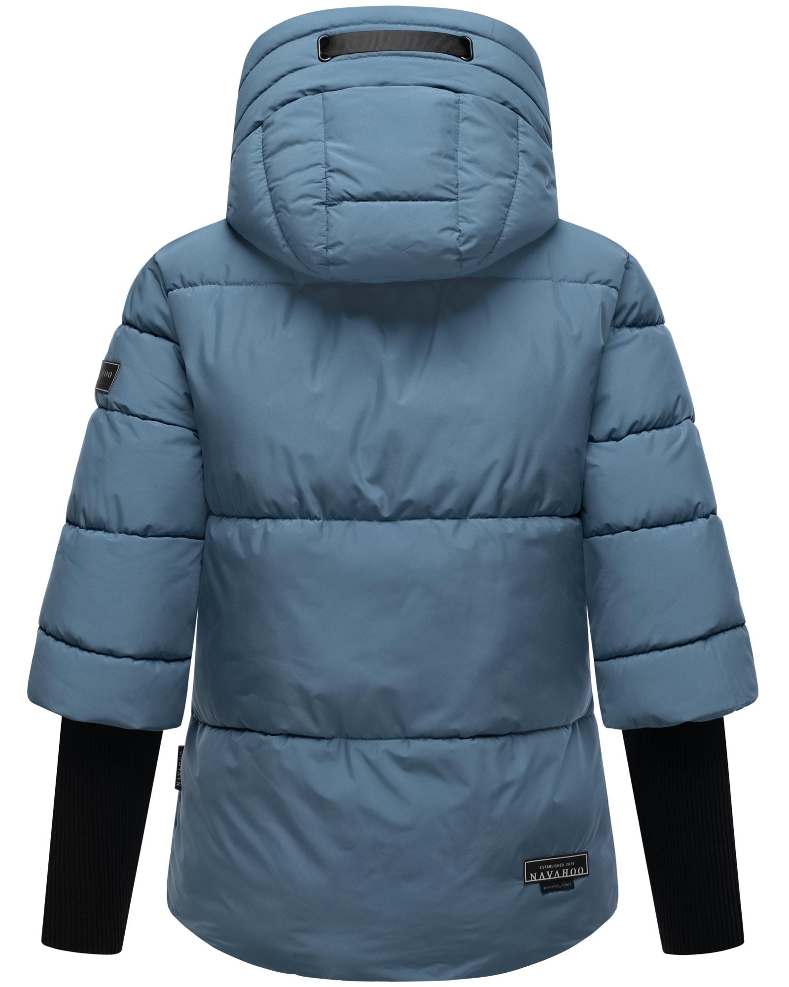 Navahoo Steppjacke »Lotusherz XIV«, mit Kapuze, Warme gesteppte Winterjacke mit Rippstrickärmeln