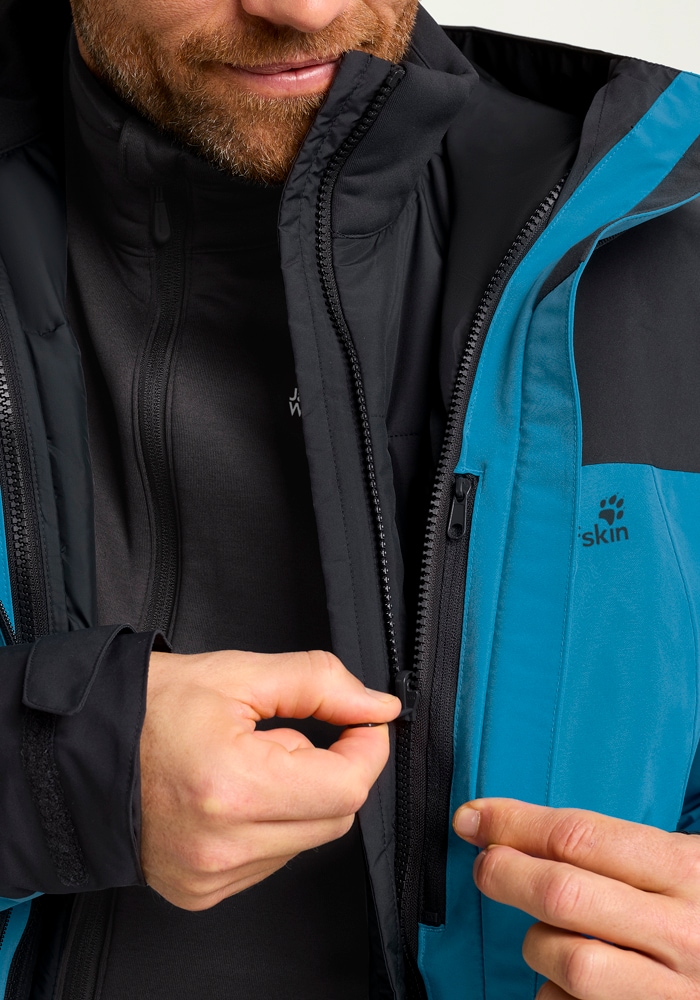 Jack Wolfskin 3-in-1-Funktionsjacke »WILD PLACES 3IN1 JKT M«, mit Kapuze