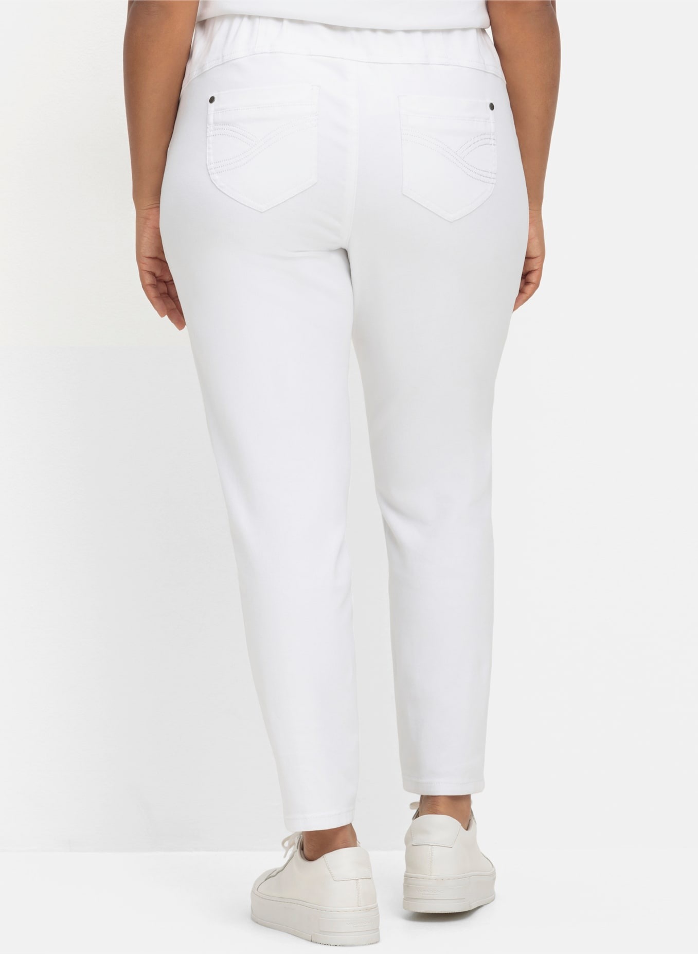 Sheego Pull-on Jeans Women's White Denim Size 46 2