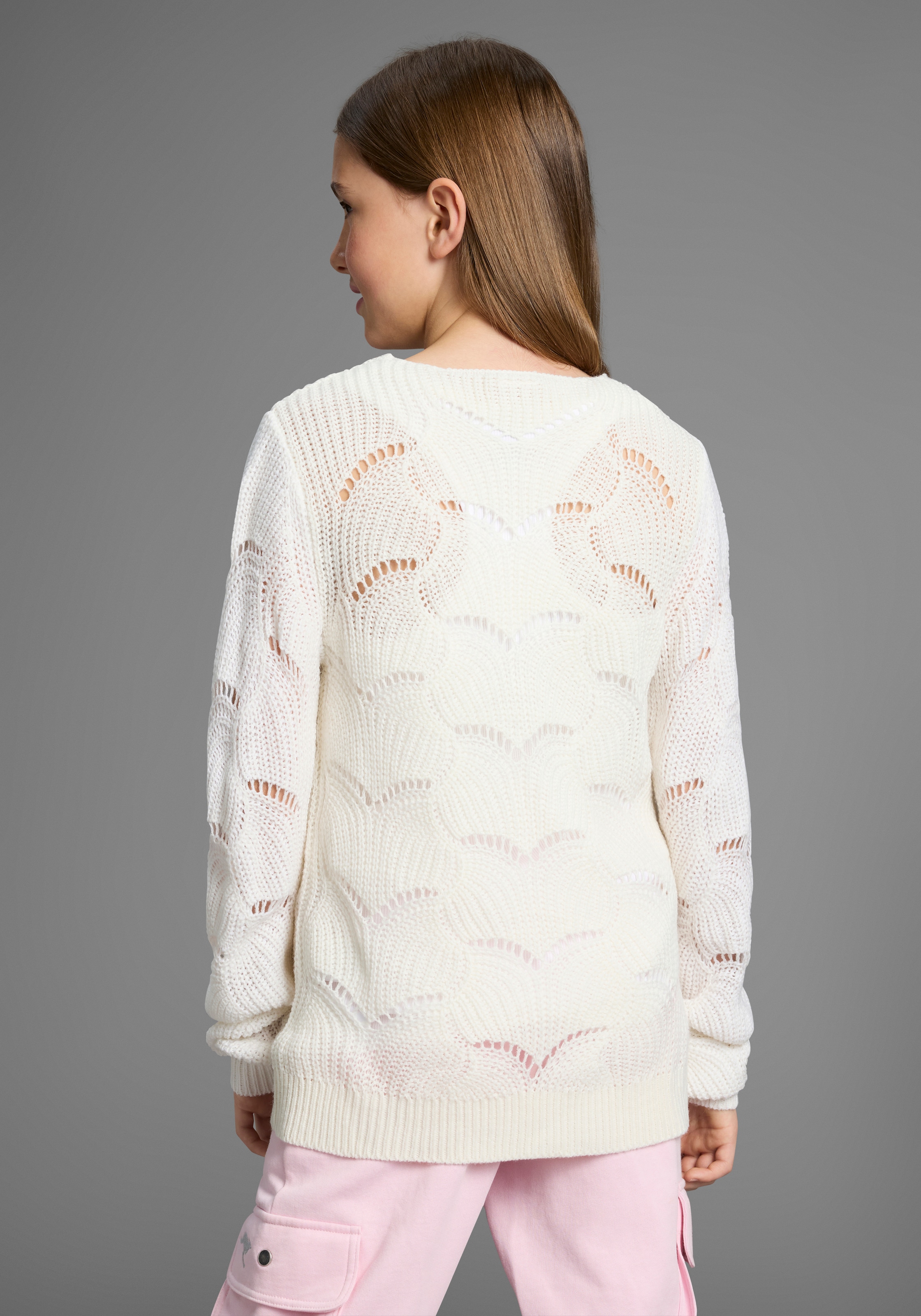 KangaROOS Ajourpullover »Ajour-Pullover für Mädchen«, Feiner Ajour-Strickpullover