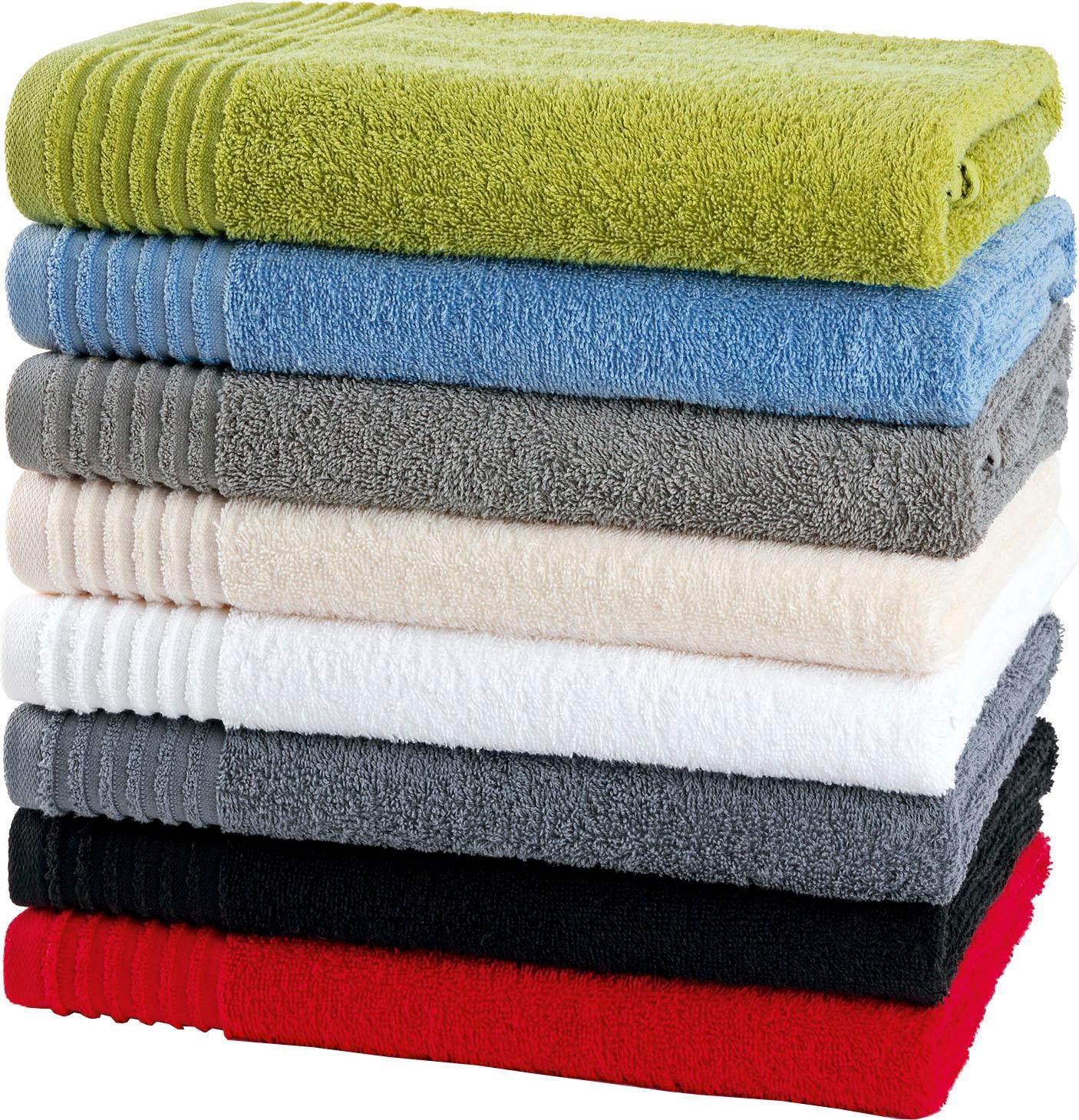 Gözze Handtücher »Hanna« im Set, moderne Uni-Farben, mit strukturierter Bordüre