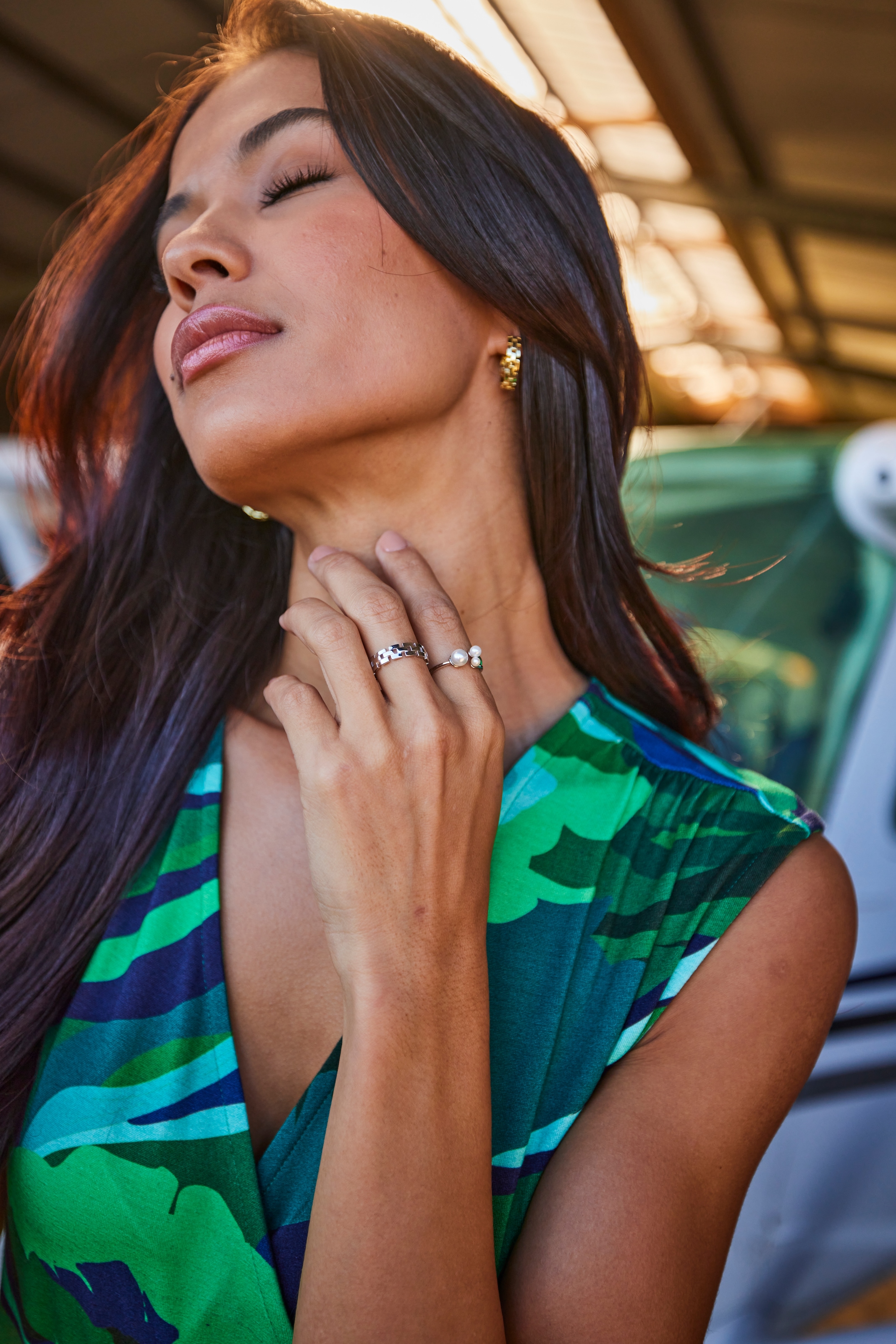 Aniston SELECTED Jerseykleid in Wickeloptik und vorne gebogter Saum - NEUE KOLLEKTION