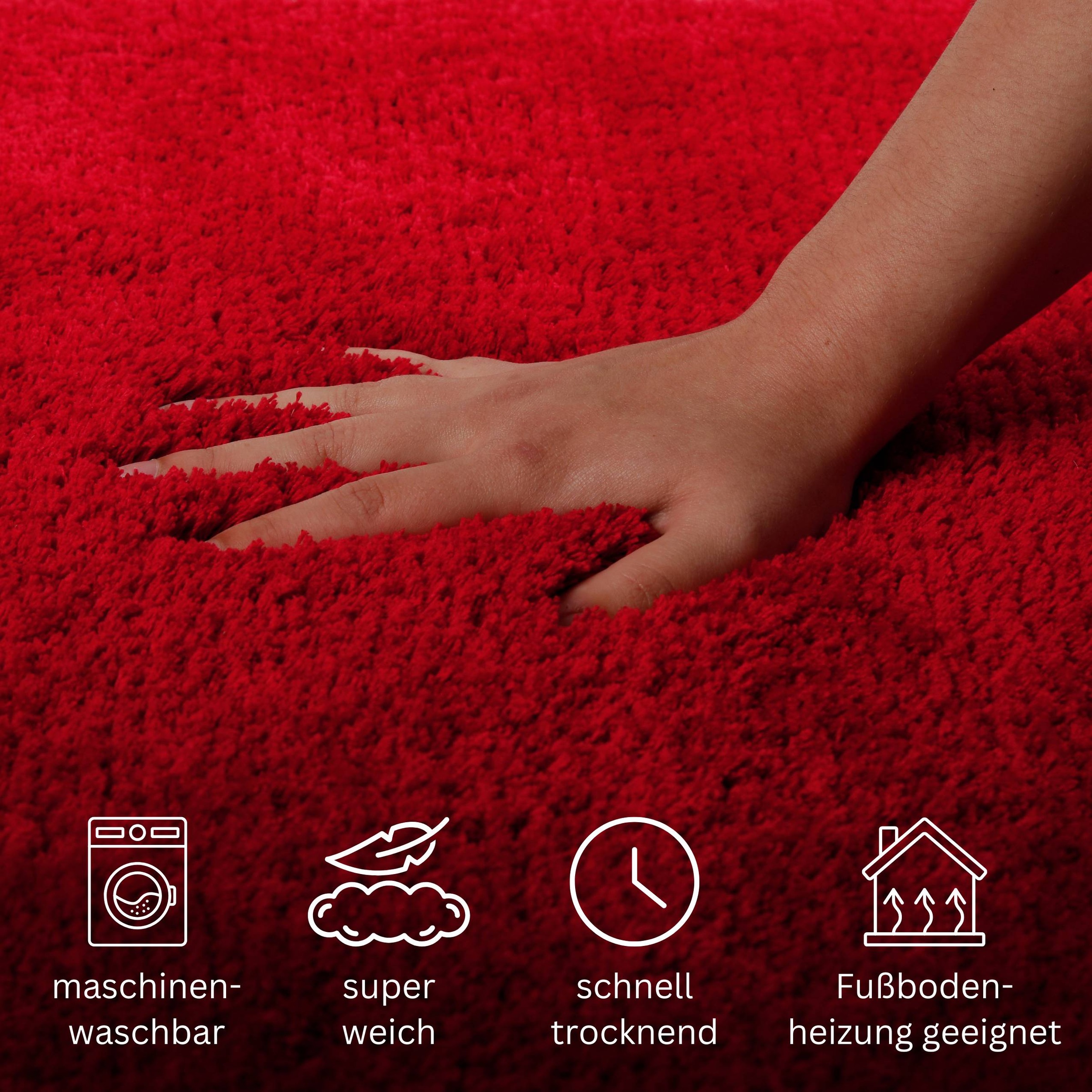 my home Badematte »Kaarin«, rutschhemmend beschichtet, schnell trocknend, Badteppich, getuftet, flauschig, hochflor, große Farbauswahl