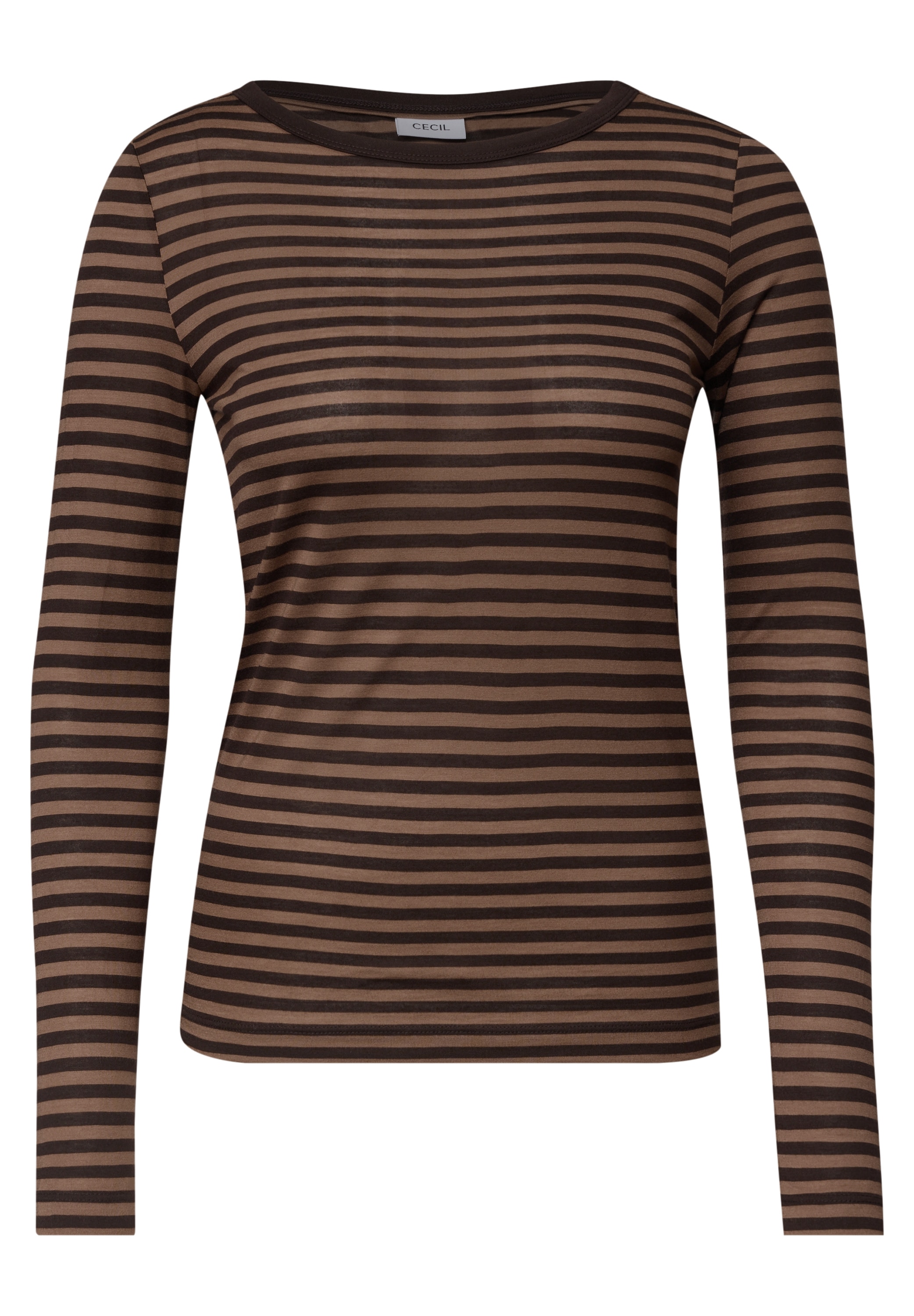 Cecil Langarmshirt gestreift, Lyocell-Qualität
