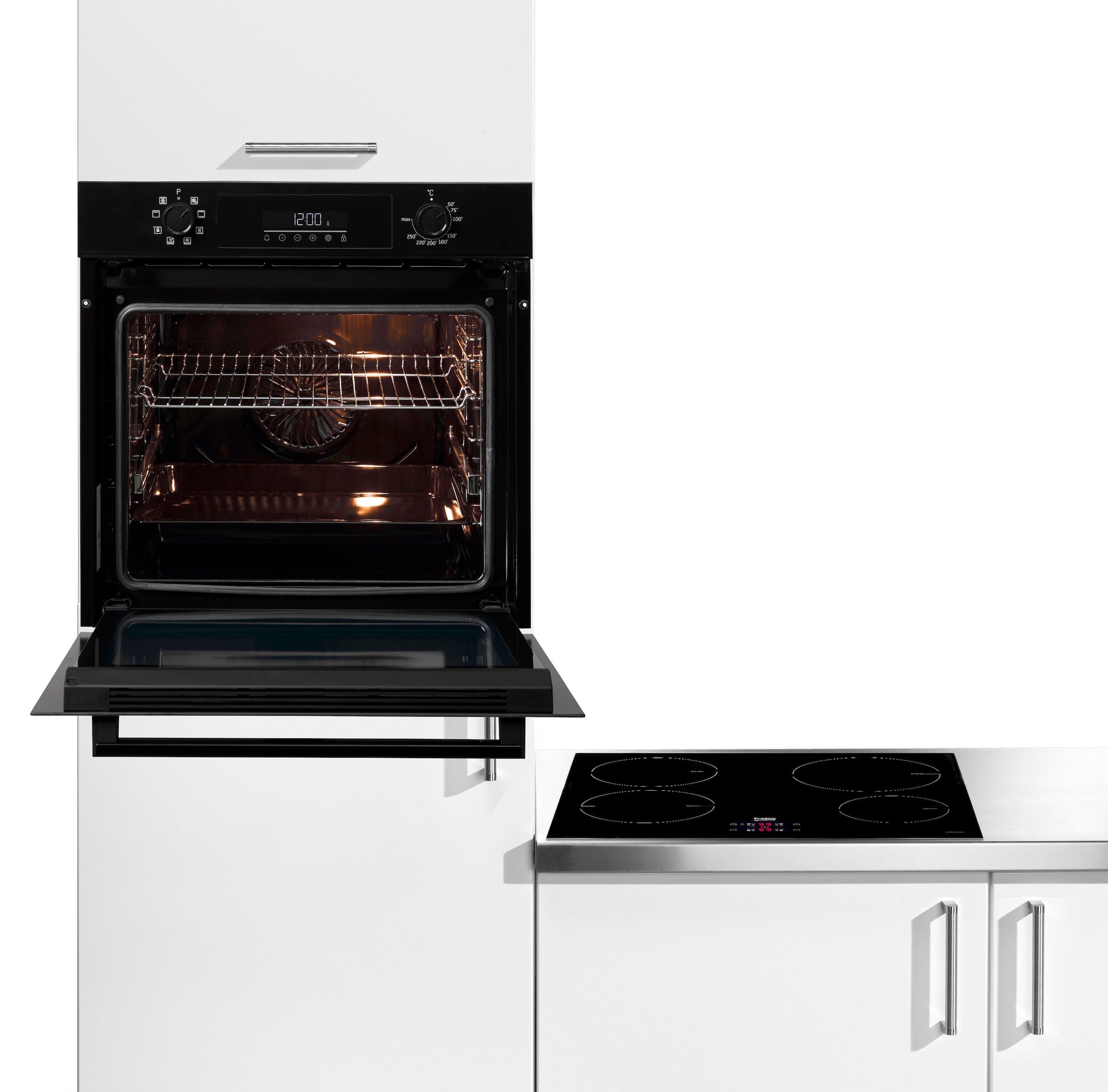 BEKO Elektro-Herd-Set »BBSM11340B« mit 1-fach-Teleskopauszug AeroPerfect