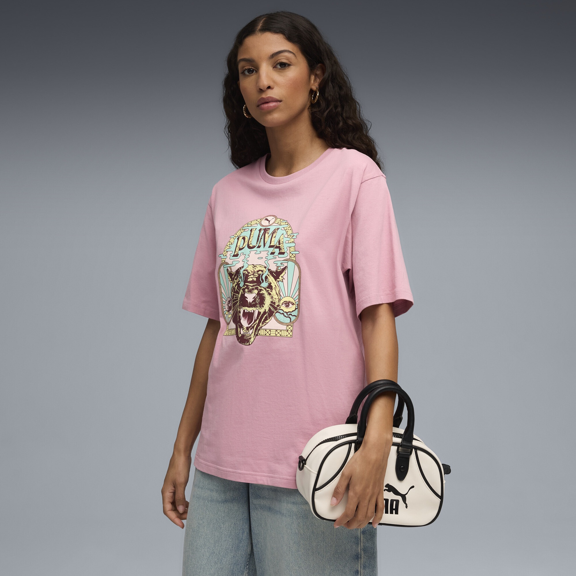 PUMA T-Shirt »Graphic PUMA Fest Relaxed T-Shirt Damen«