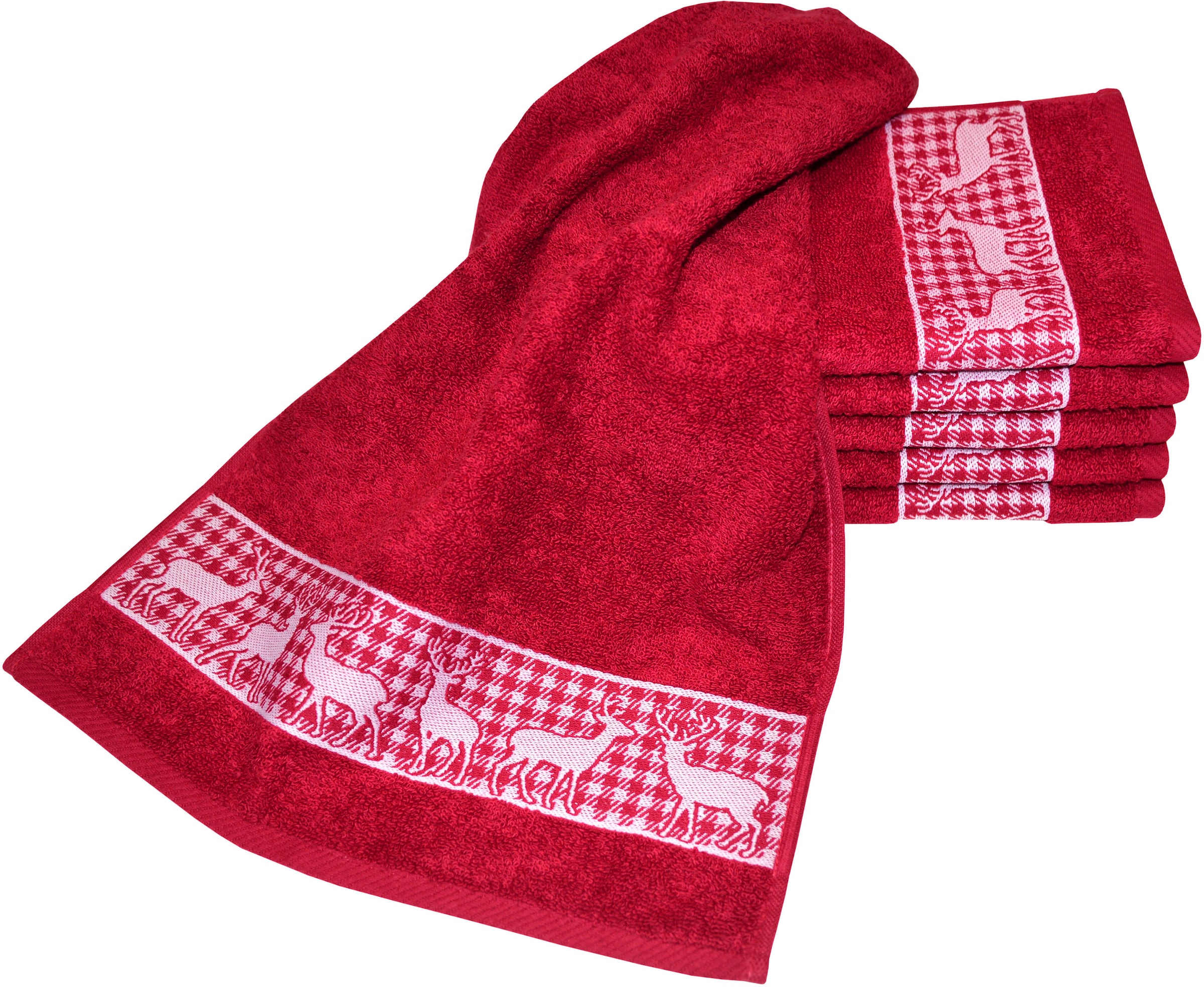 Dyckhoff Gästehandtücher "Hirschparade" Made in Germany (6 Gästetücher) günstig online kaufen
