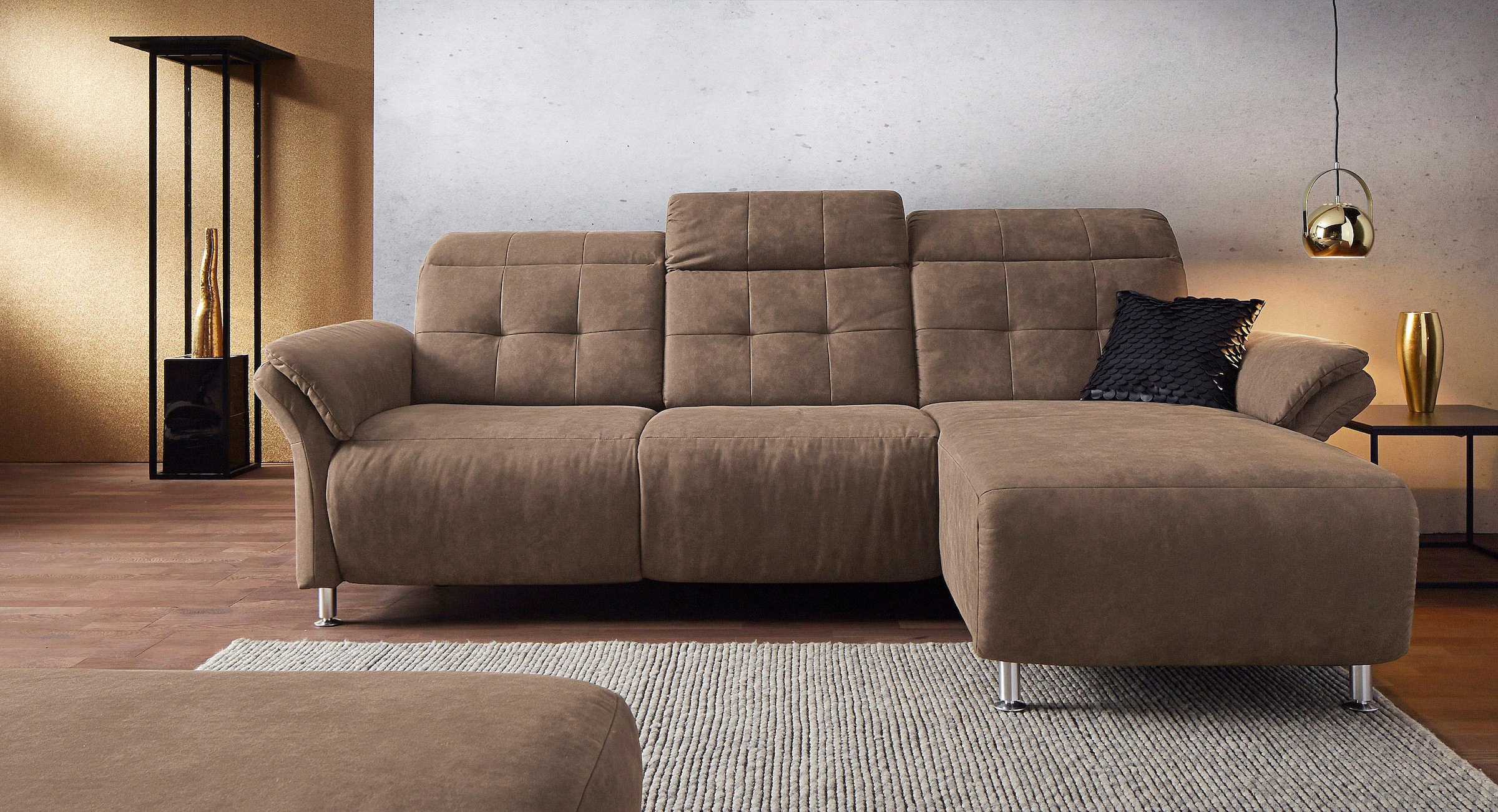 Home affaire Ecksofa "Manhattan L-Form" 2 Sitze mit elektrischer Relaxfunkt günstig online kaufen