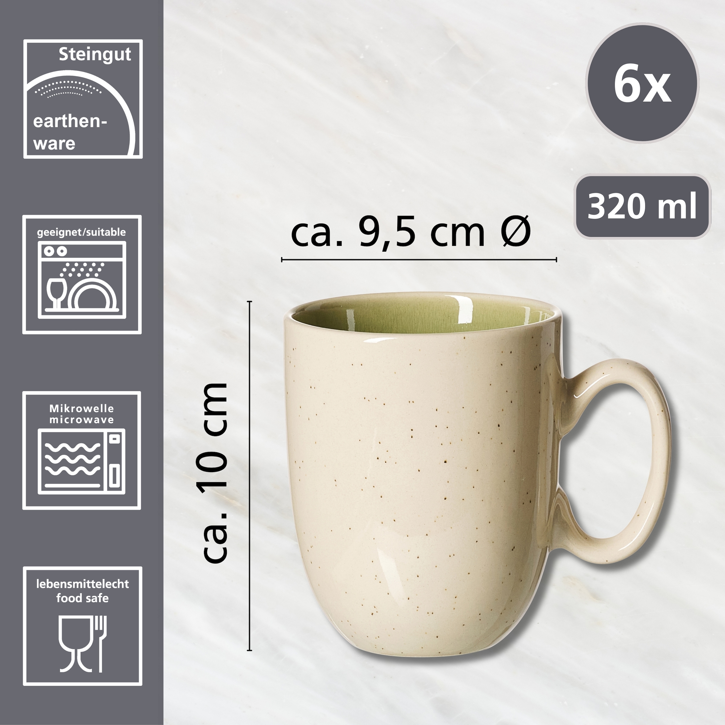 Ritzenhoff & Breker Becher »Skog«, (Set, 6 tlg.), 6er Set, je 320 ml