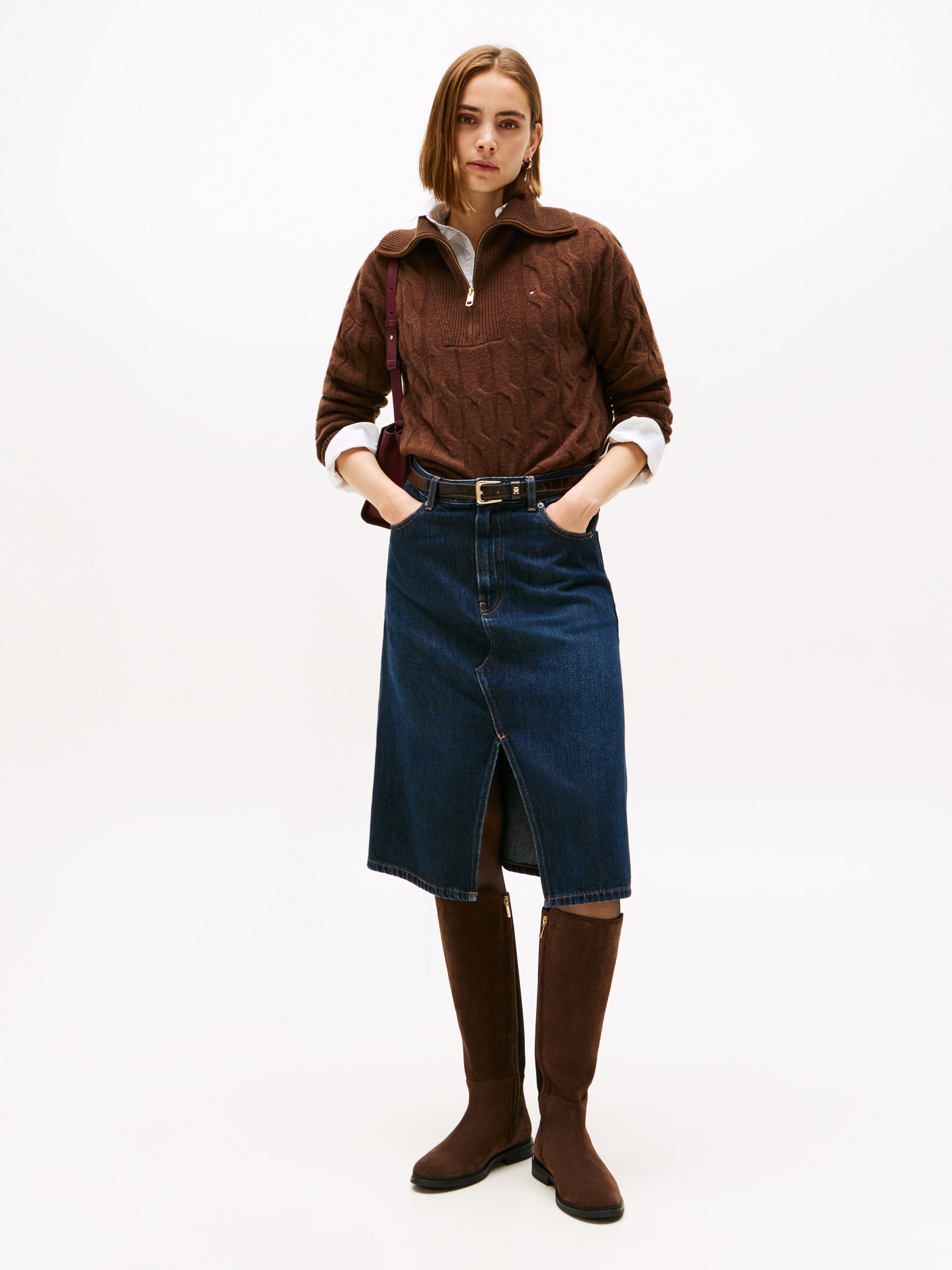 Thumbnail - Tommy Hilfiger Stiefel "FLAG SUEDE LONG BOOT", Langschaftstiefel, Reißverschlussstiefel mit Logoflaggen-Detail