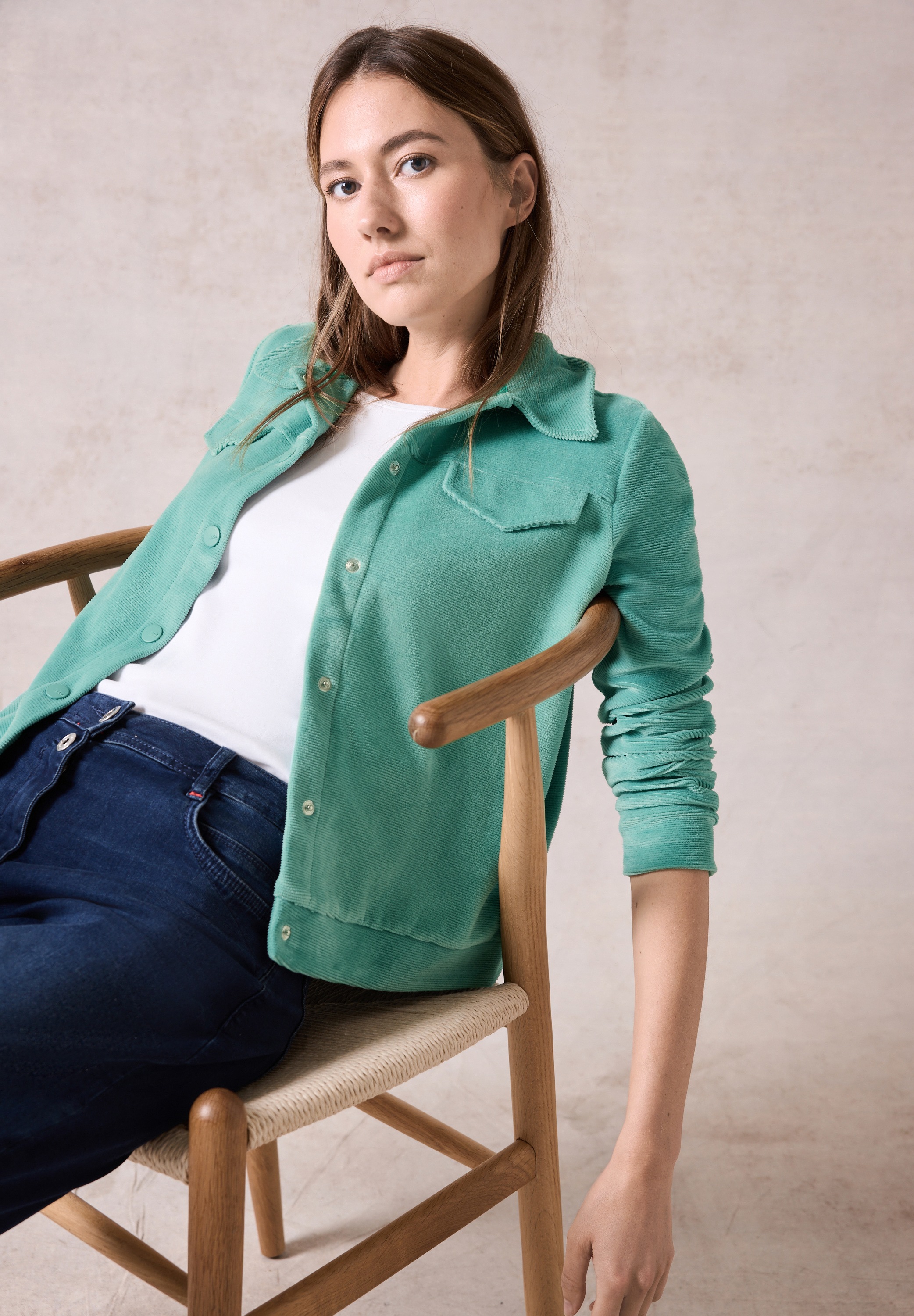 Cecil Cordjacke ohne Kapuze mit Knopfleiste