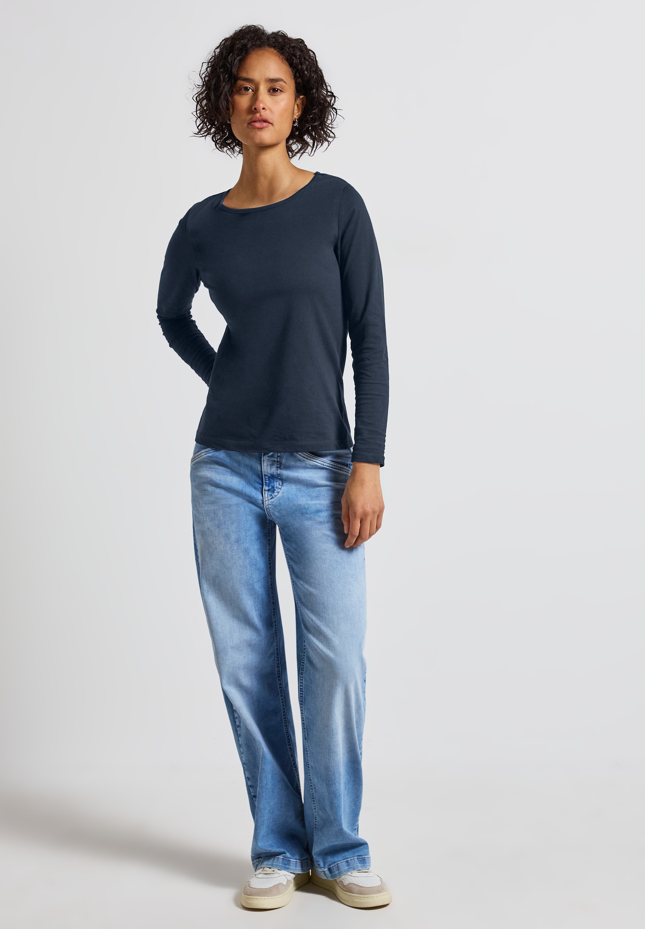 STREET ONE Langarmshirt, aus reiner Baumwolle