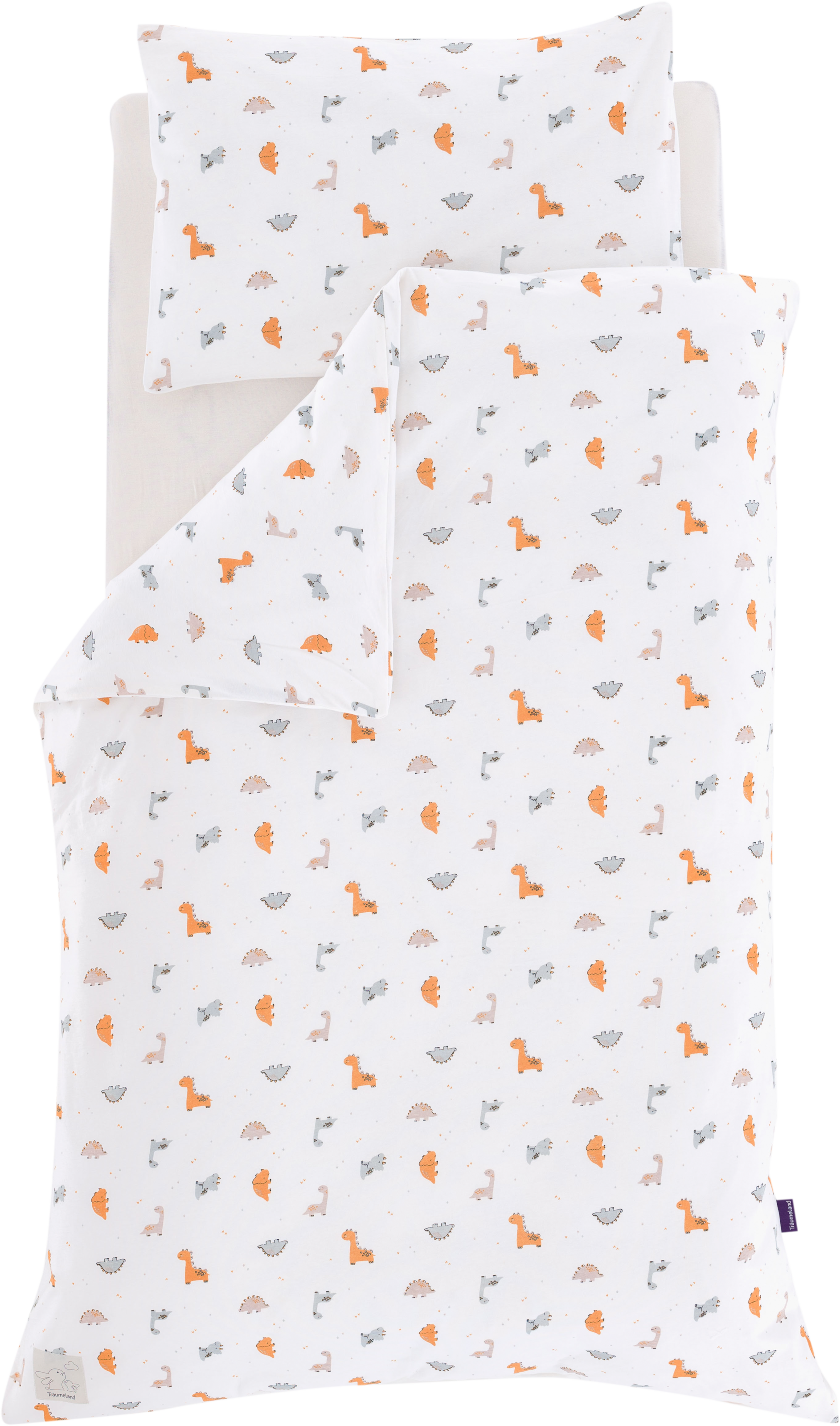 Träumeland Babybettwäsche "Jersey Dinolino" 2 Stk. mit Allover-Print günstig online kaufen