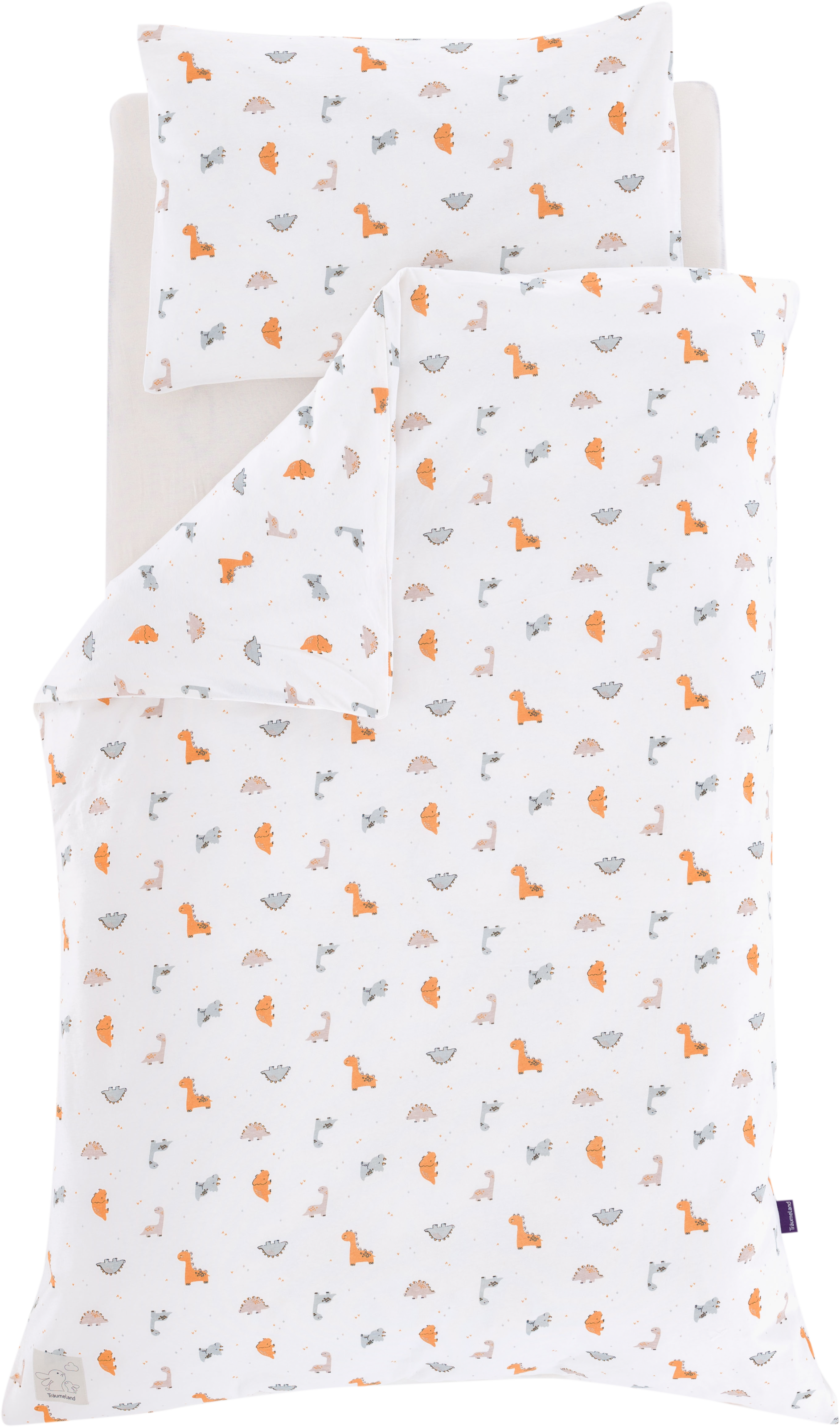 Träumeland Babybettwäsche "Jersey Dinolino" 2 Stk. tlg. mit Allover-Print günstig online kaufen