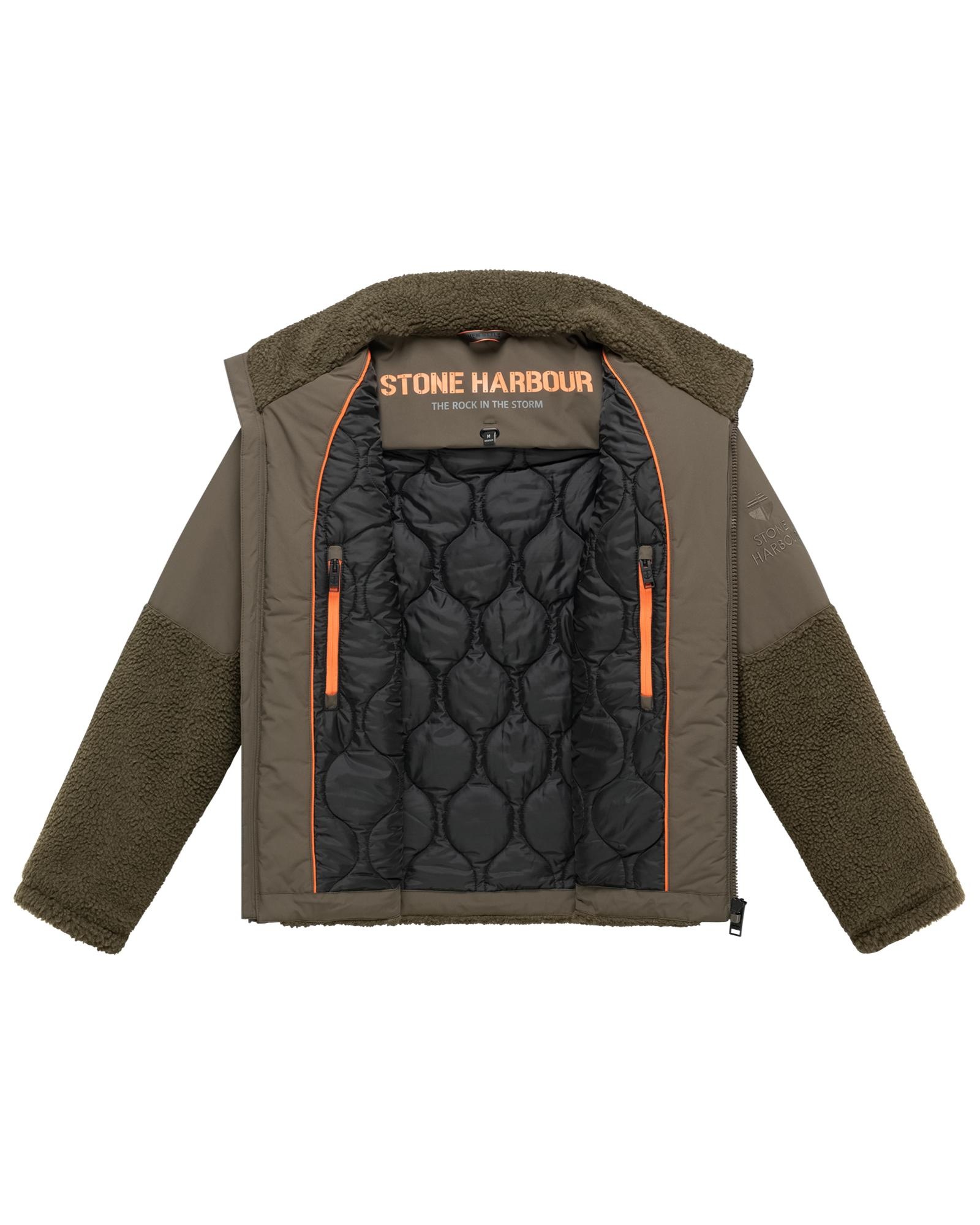 Stone Harbour Plüschjacke »Riveen XX« ohne Kapuze Warme Winterjacke mit Teddyfleece Materialmix