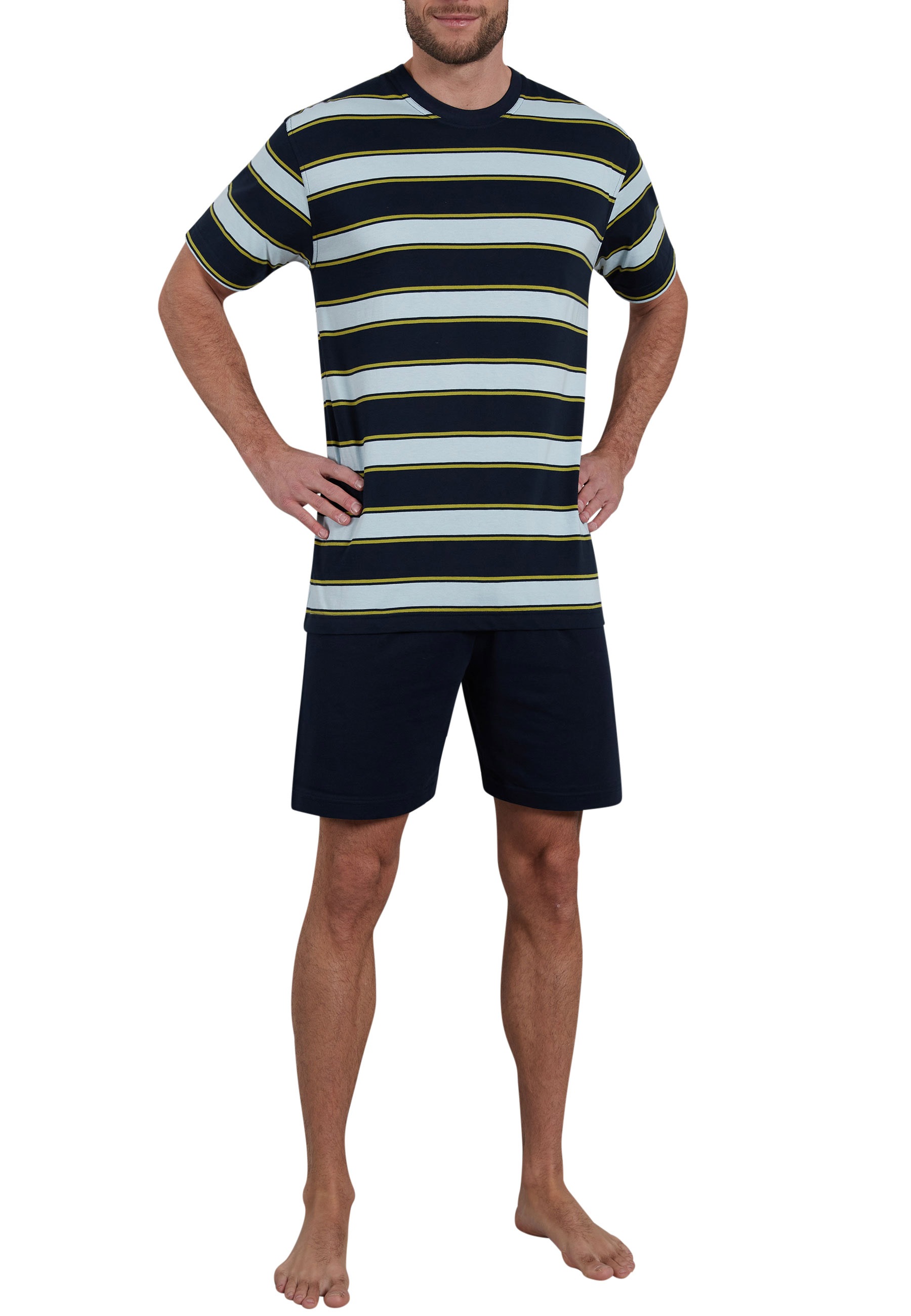 Thumbnail - GÖTZBURG Shorty, (2 tlg.), Kurzarm, Rundhalsausschnitt, kurze Hose, Baumwolle