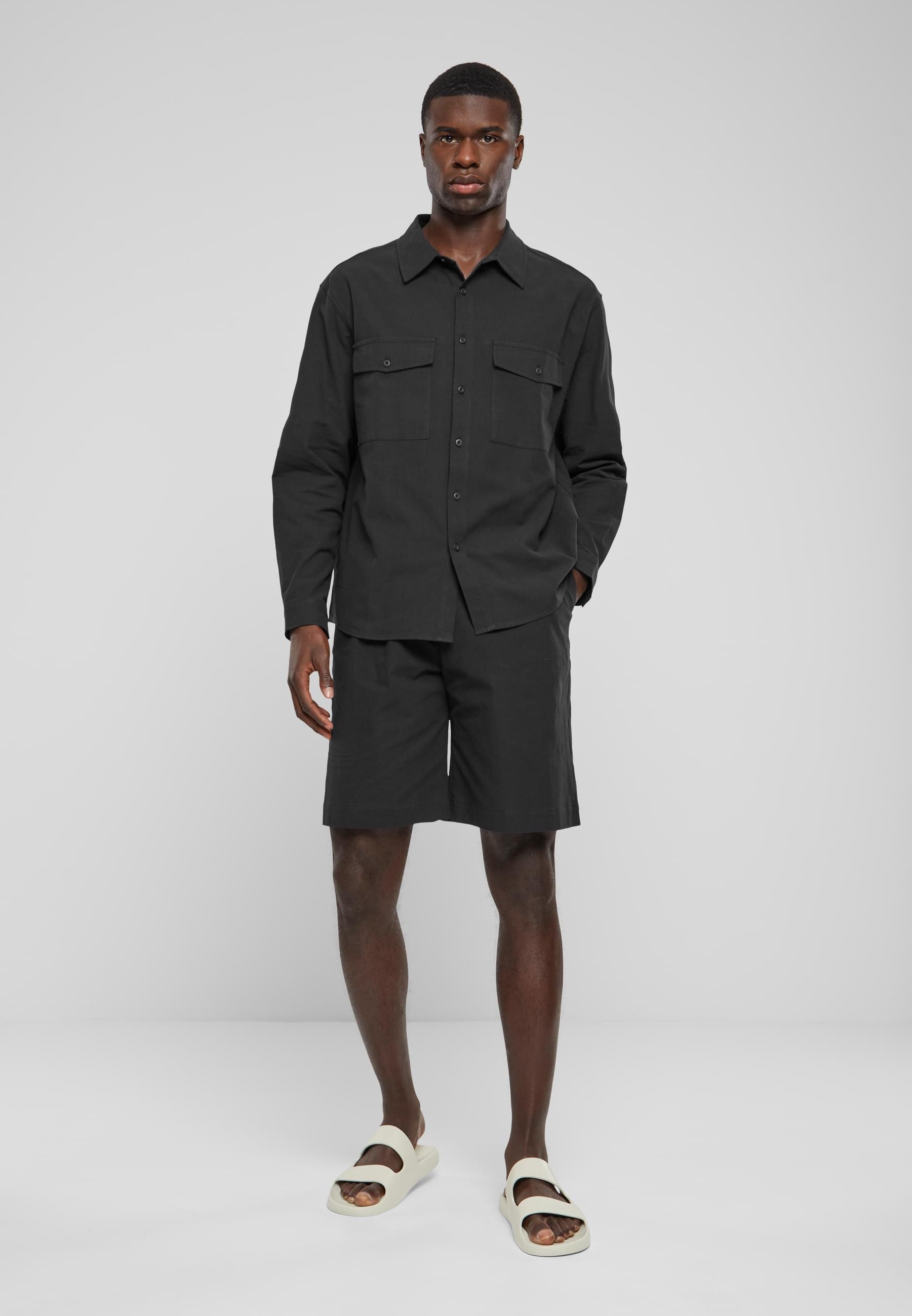 URBAN CLASSICS Langarmhemd »Urban Classics Herren Basic Crepe Shirt«, (1 tlg.)