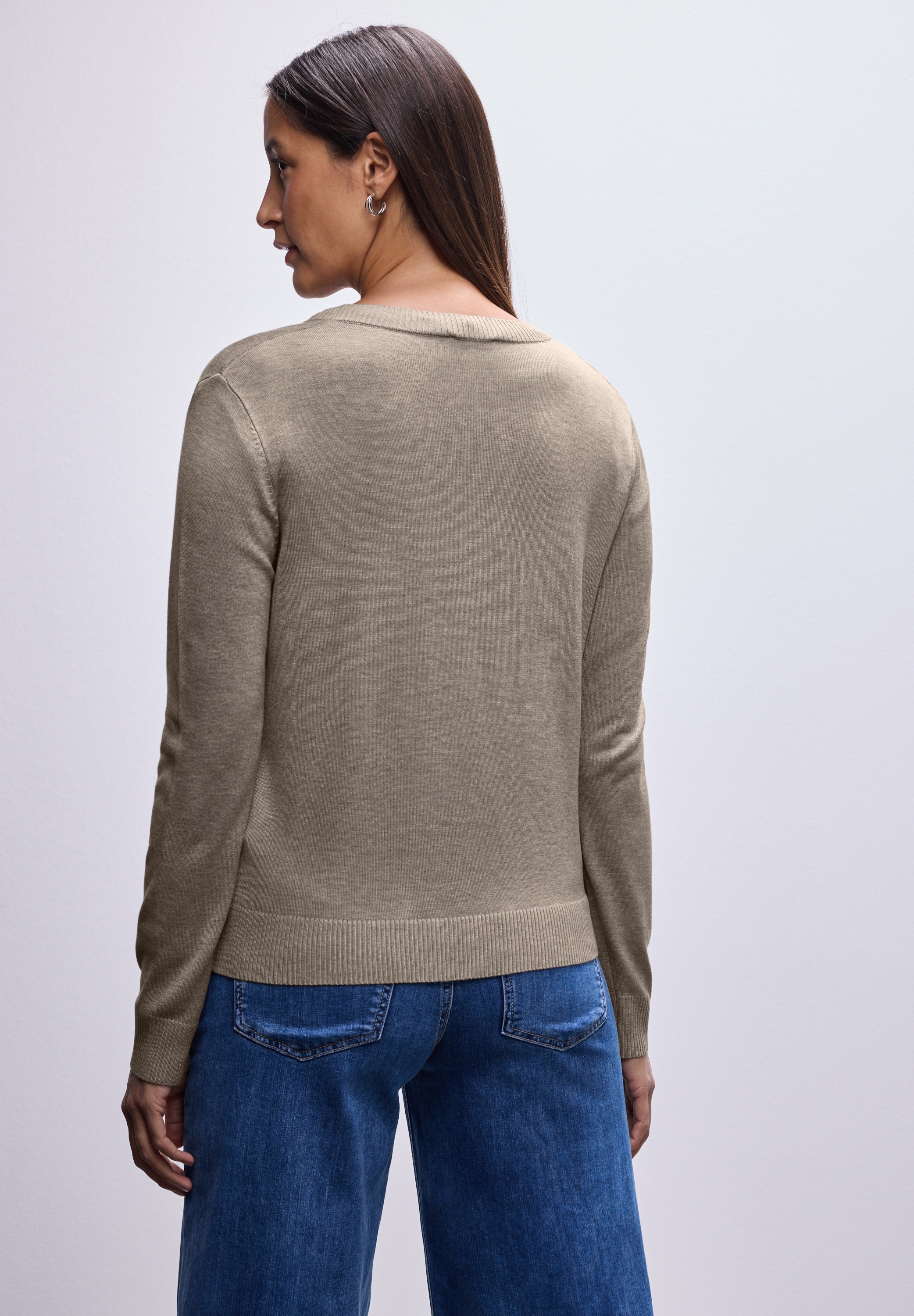 STREET ONE Strickjacke mit Rippstrickdetails günstig online kaufen