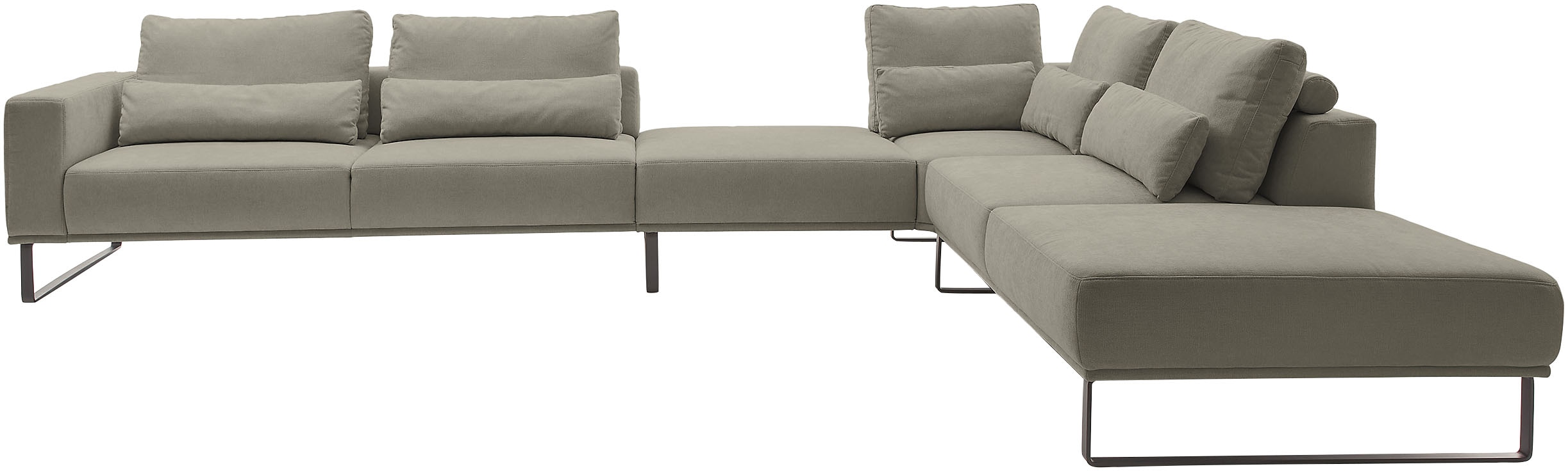 Musterring "JustB PM100 bequem, modern, elegant und viel Platz, bodenfrei" mit Zwischenhocker, wahlweise mit Funktion und Kissen, Maße 290 x 398