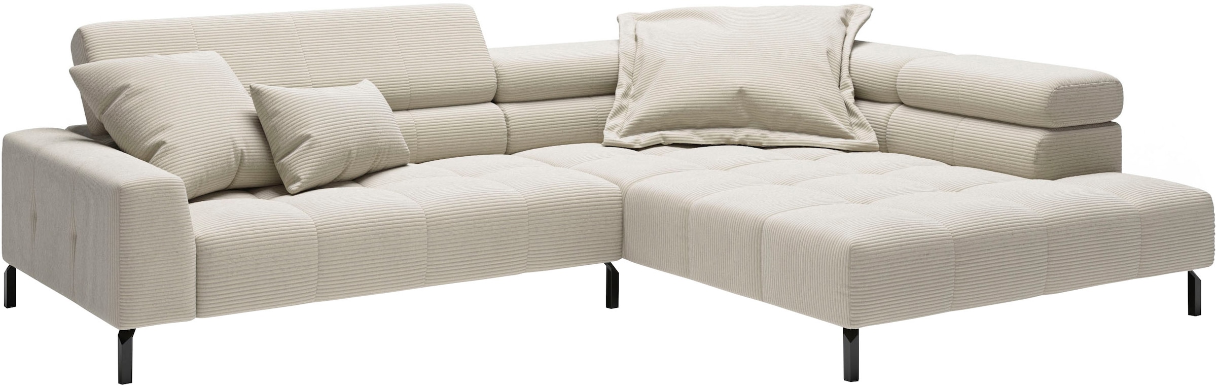 Places of Style Ecksofa »Cleveland, L-Form, incl. Kopfteilverstellung, Breite 311 cm«, wahlweise elektrischer Sitzvorzug