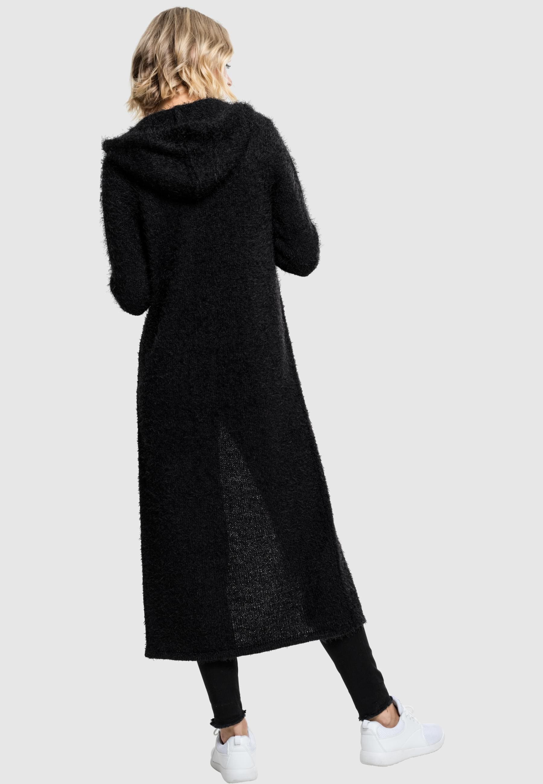URBAN CLASSICS Strickjacke »Urban Classics Damen Ladies Hooded Feather Cardigan«