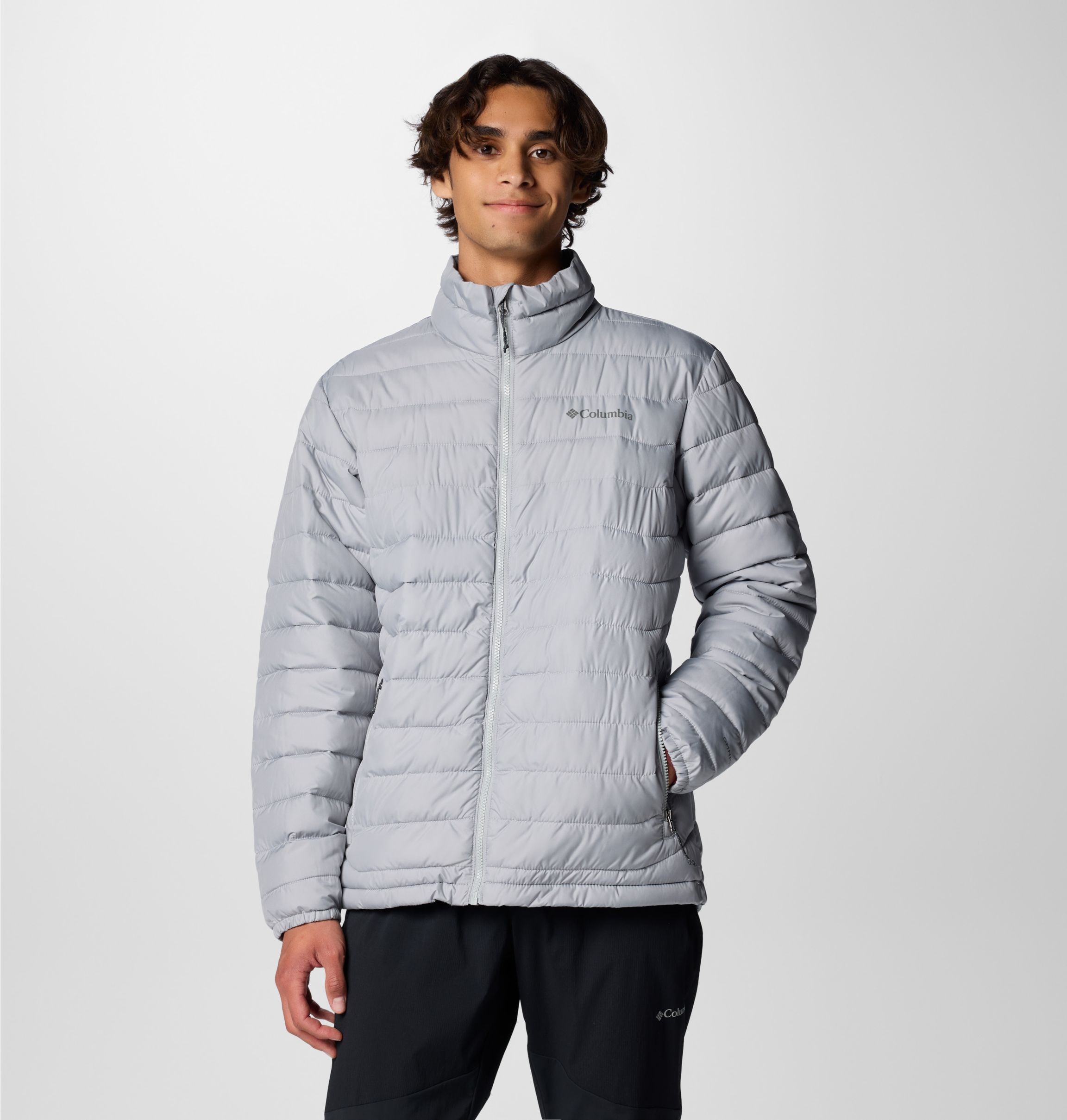 Columbia Steppjacke "Powder Lite II Jacket" mit Kapuze mit fester, verstellbarer Kapuze, wasserabweisend, windabweisend