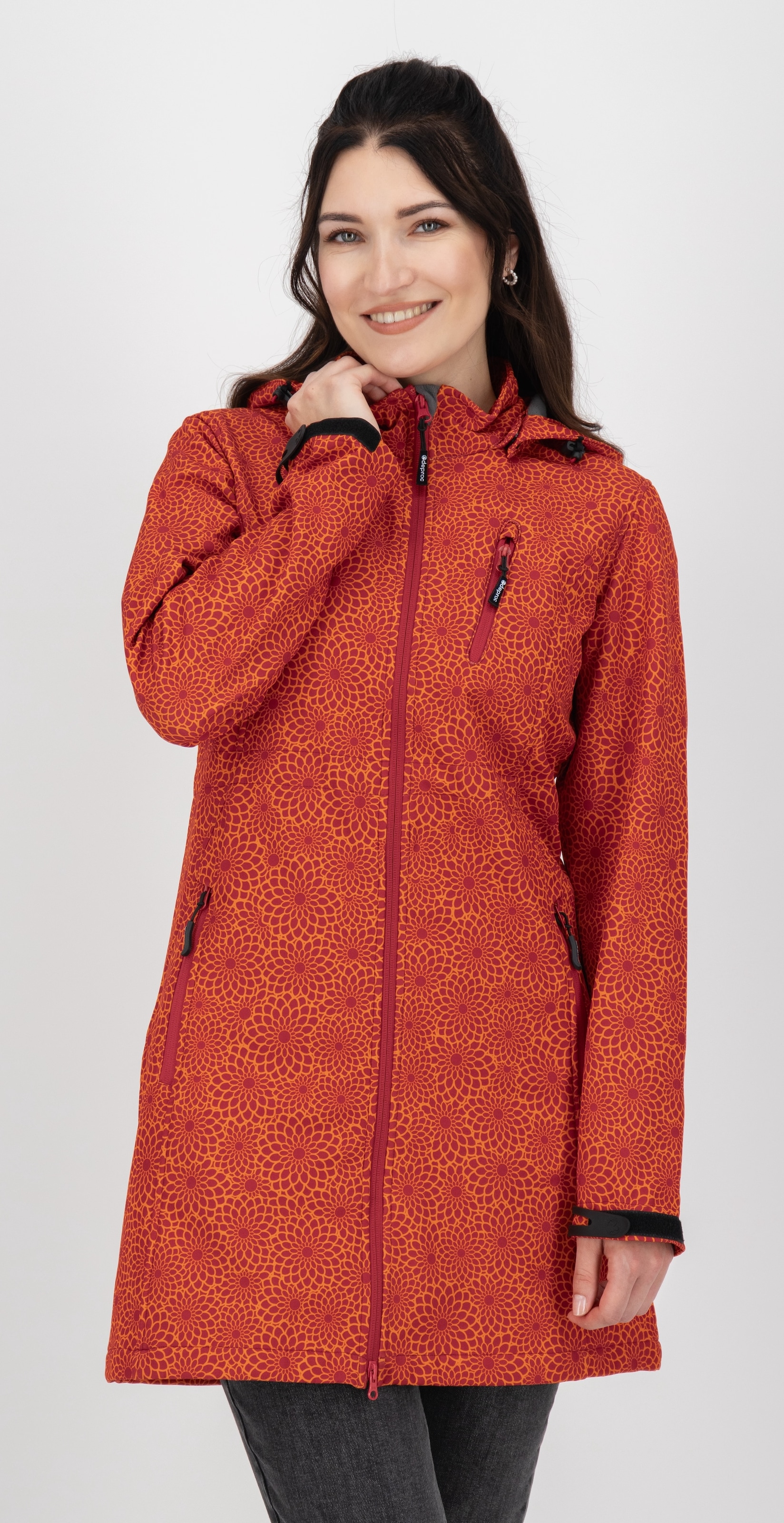 DEPROC Active Softshelljacke »SHELBY LONG«, leichter Softshell Kurzmantel mit abnehmbarer Kapuze