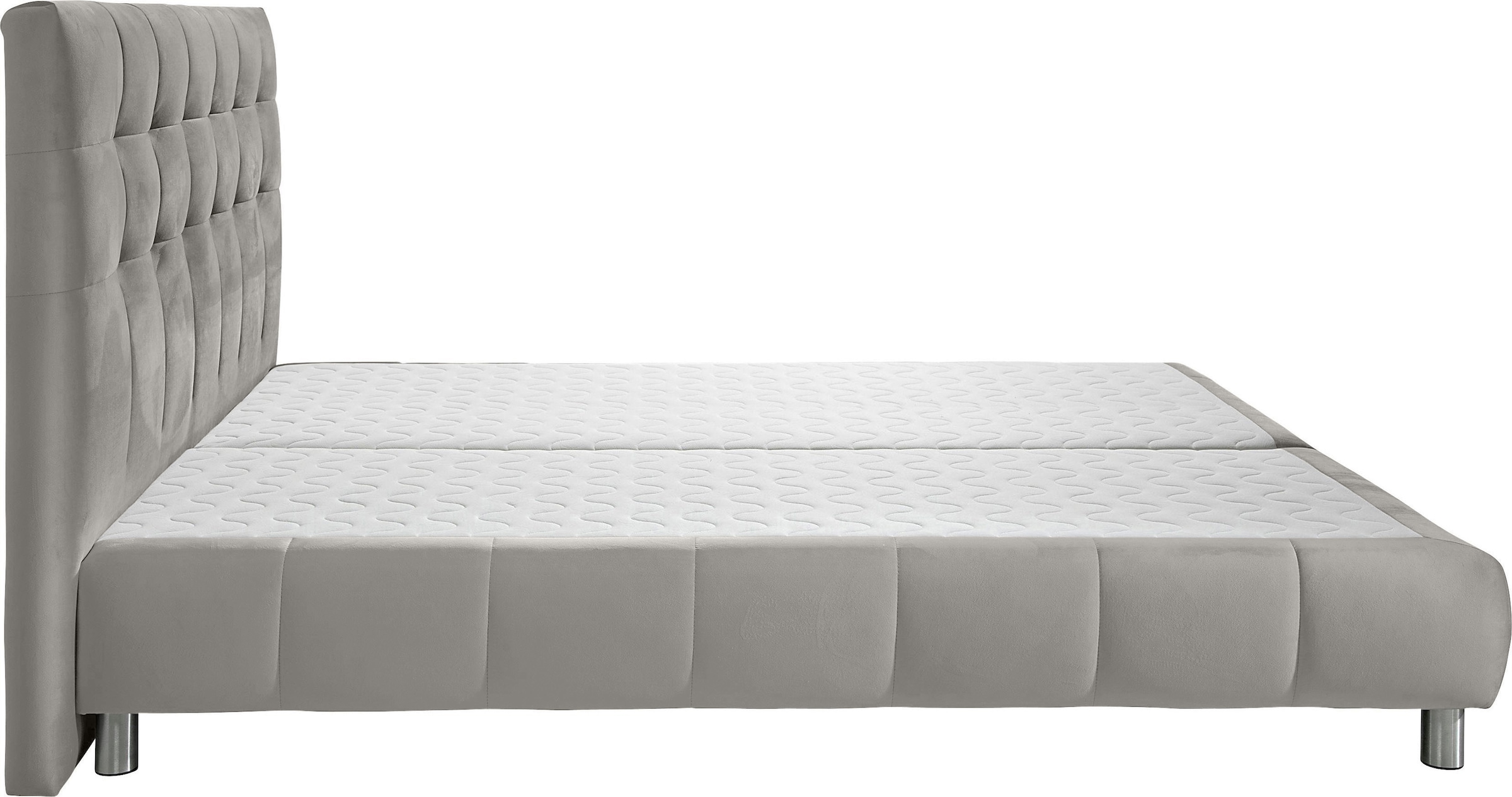 andas Boxspringbett »Salo XXL«, in Samtoptik oder Struktur, 6 Breiten in Überlänge 220cm, 4 Härtegrade