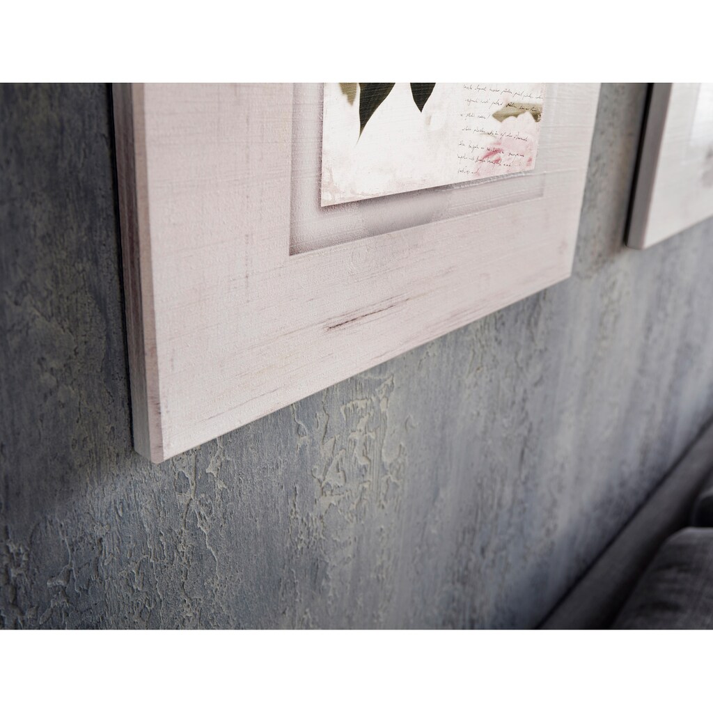 Home affaire Holzbild »Rosa Blumen«