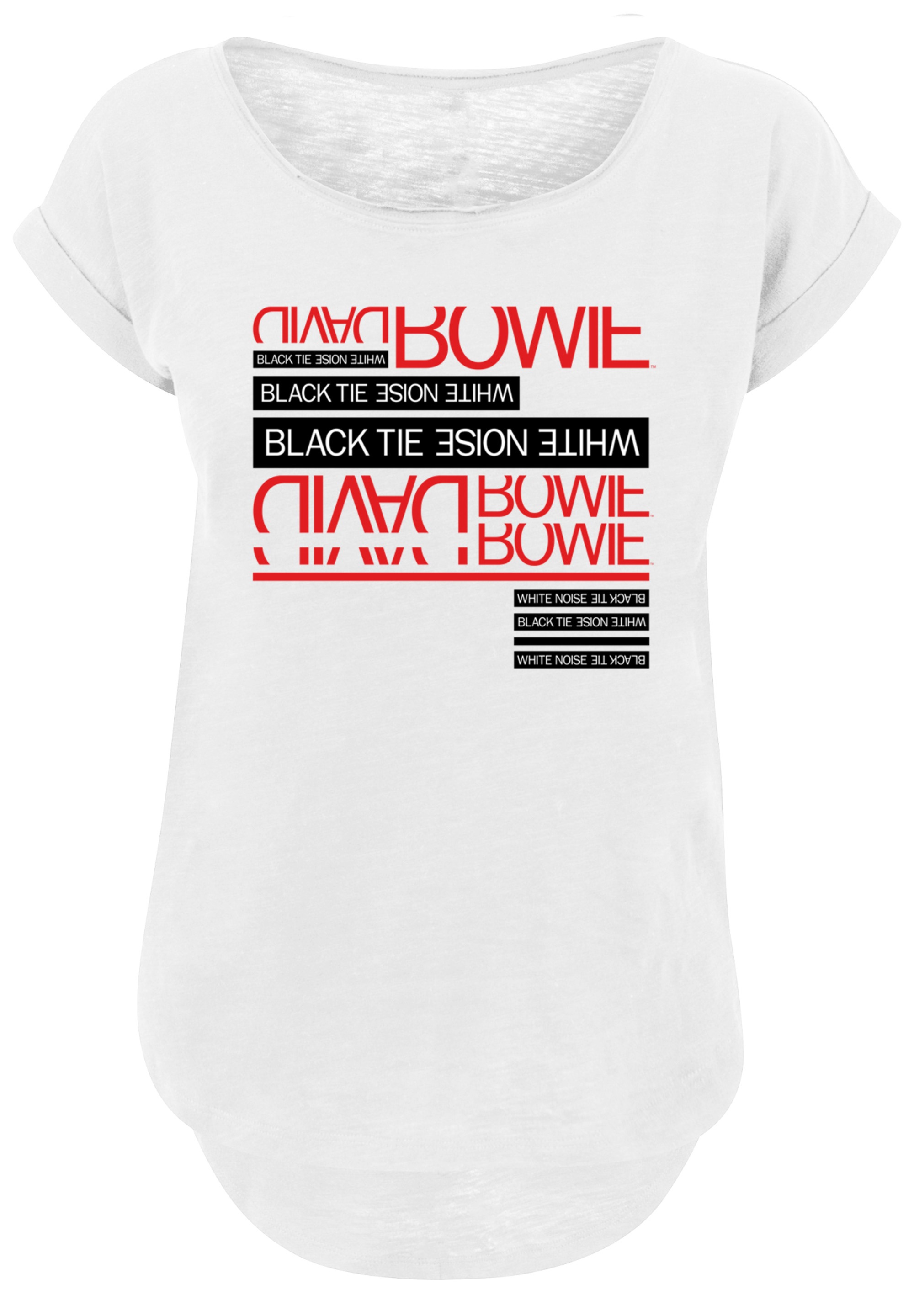 F4NT4STIC T-Shirt »David Bowie Black Tie White Noise«, Print