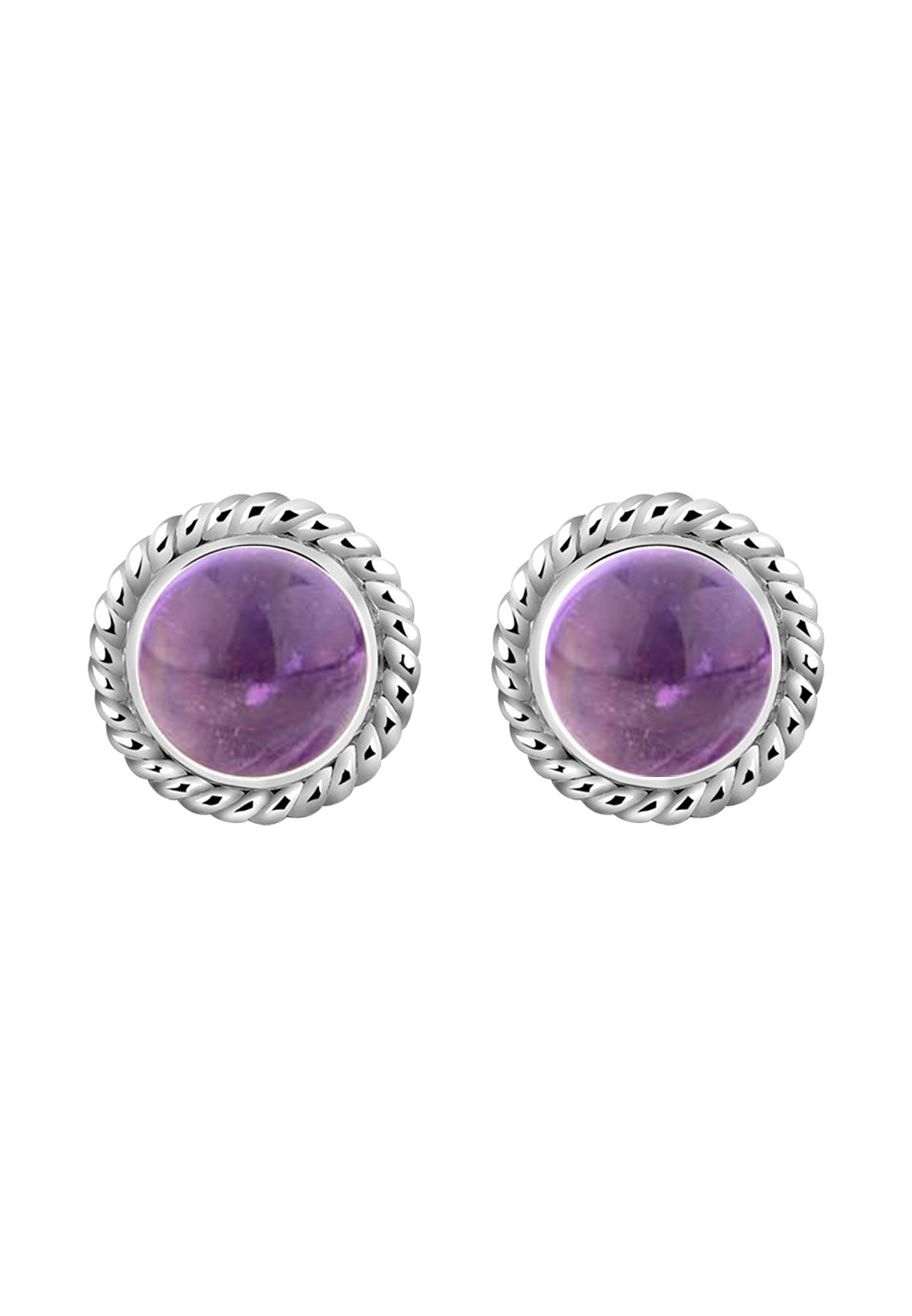 Nenalina Paar Ohrstecker »Amethyst Geburtsstein Februar Trend 925 Silber«