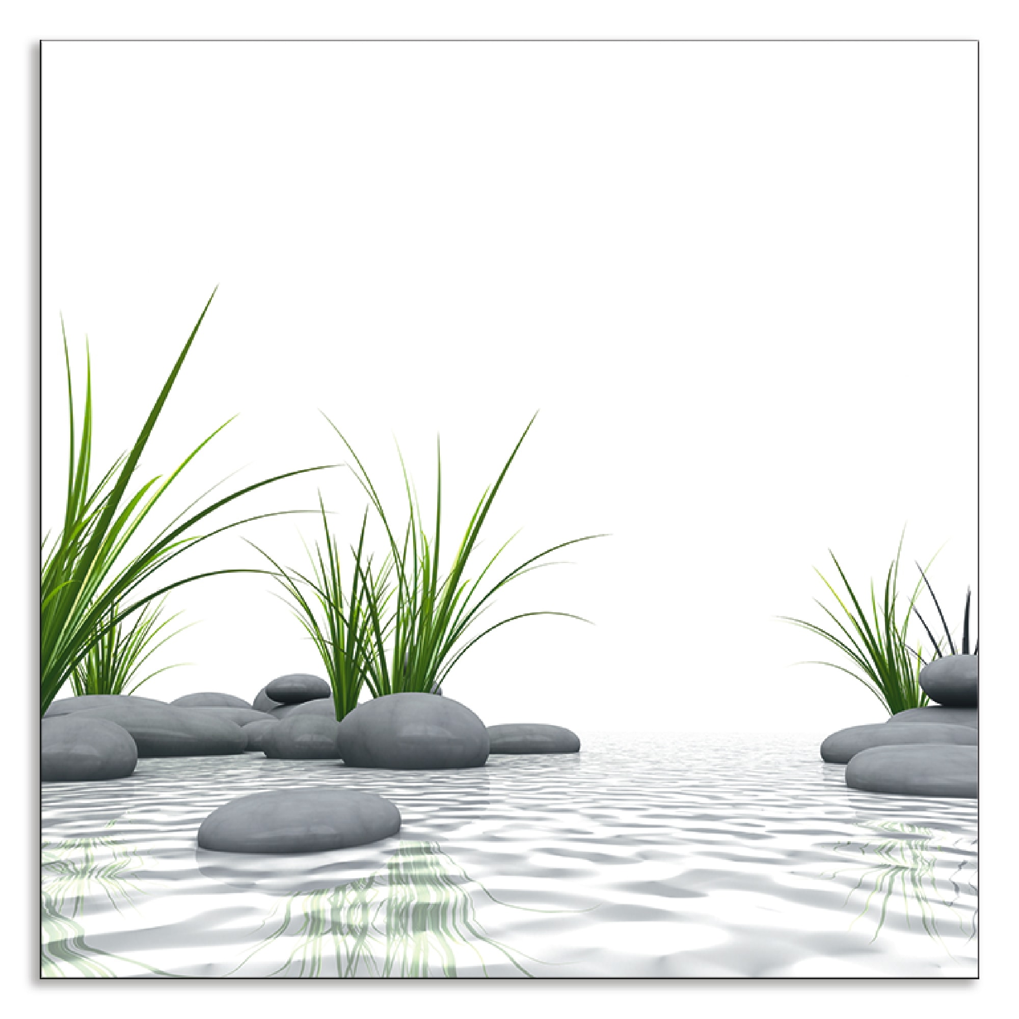 Küchenrückwand ARTLAND, B:60cm H:60cm, weiß, Aluminium, Spritzschutzwände, "3 D Steine", Alu Spritzschutz mit Klebeband, einfache Montage