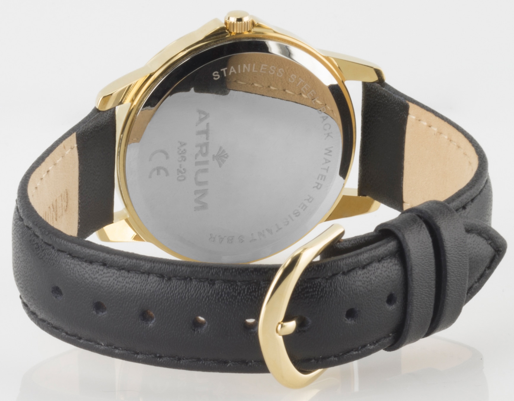 Atrium Quarzuhr, Armbanduhr, Herrenuhr, Damenuhr, Lederarmband, retro