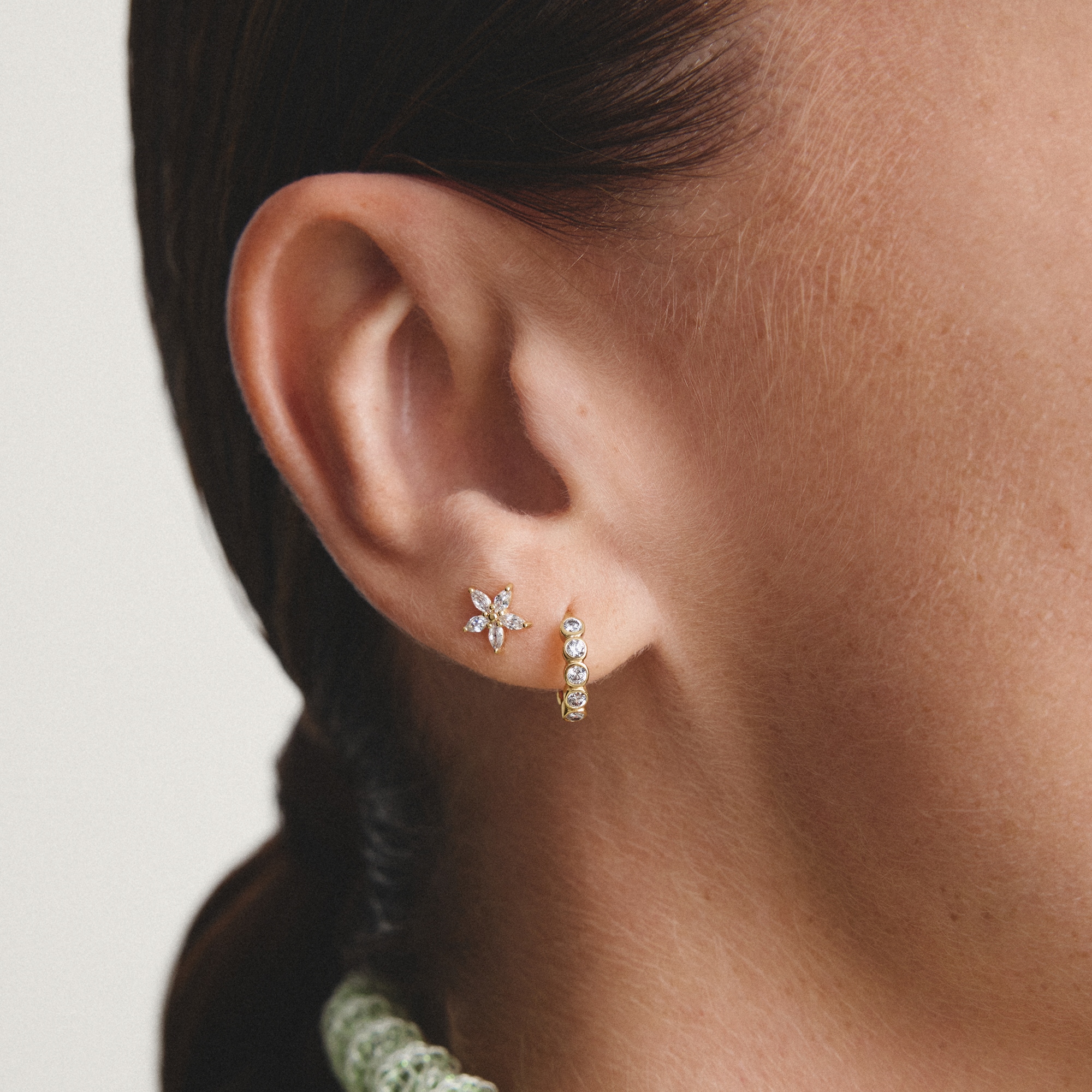 THOMAS SABO Paar Ohrstecker »Blumen-Design gelbgoldfarben« mit Zirkonia (synth.)