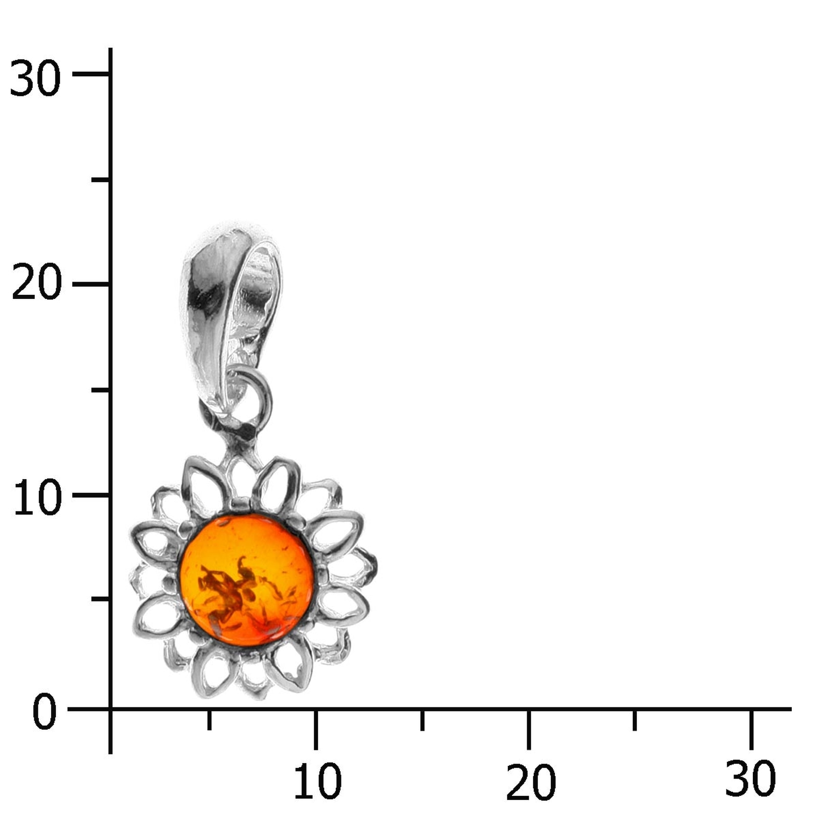 OSTSEE-SCHMUCK Kettenanhänger »- Blüte 12 mm - Silber 925/000 - Bernstein«
