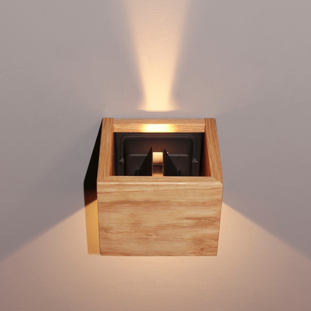 FISCHER & HONSEL Wandleuchte »Shine-Wood«, 2 flammig-flammig, made in Germany, langlebige LED