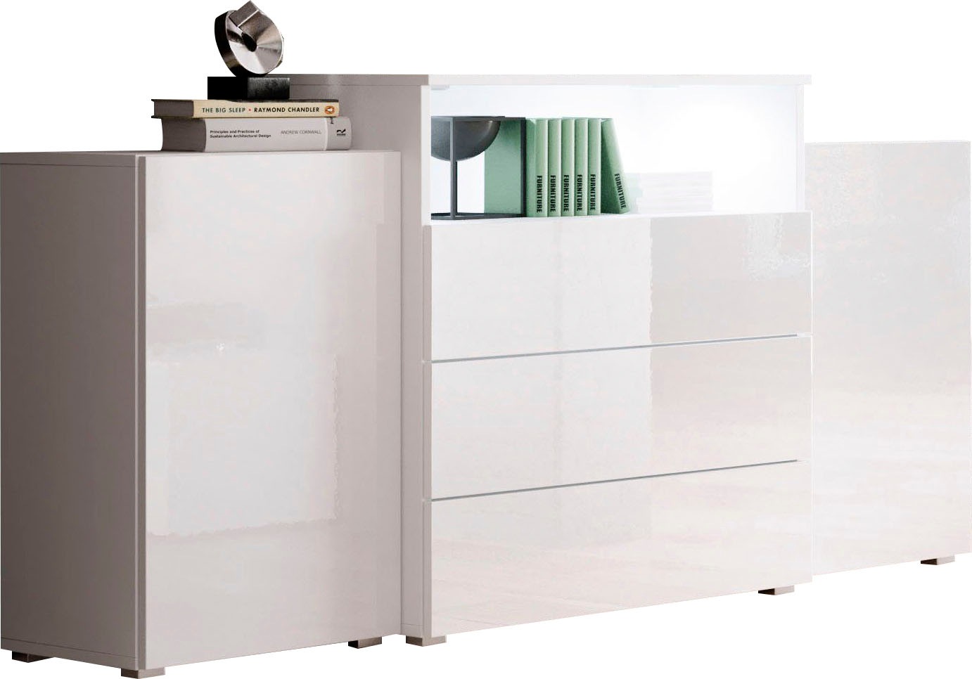 Home affaire Sideboard "URBAN III" Moderne Kommode mit 3 Schubladen und 4 F günstig online kaufen