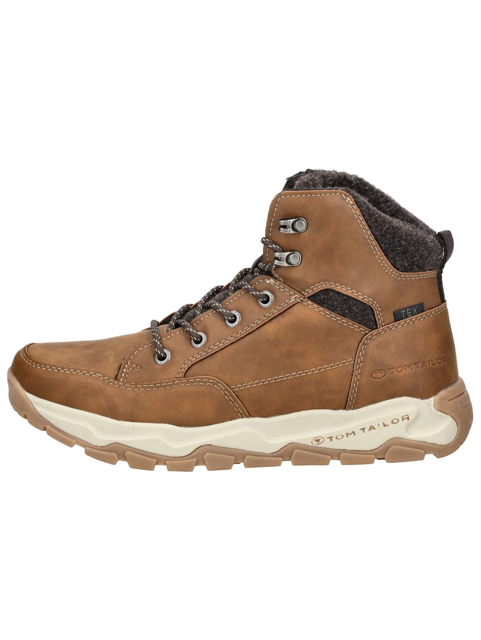 TOM TAILOR Schnürstiefelette "Tom Tailor Stiefelette Lederimitat/Textil" günstig online kaufen