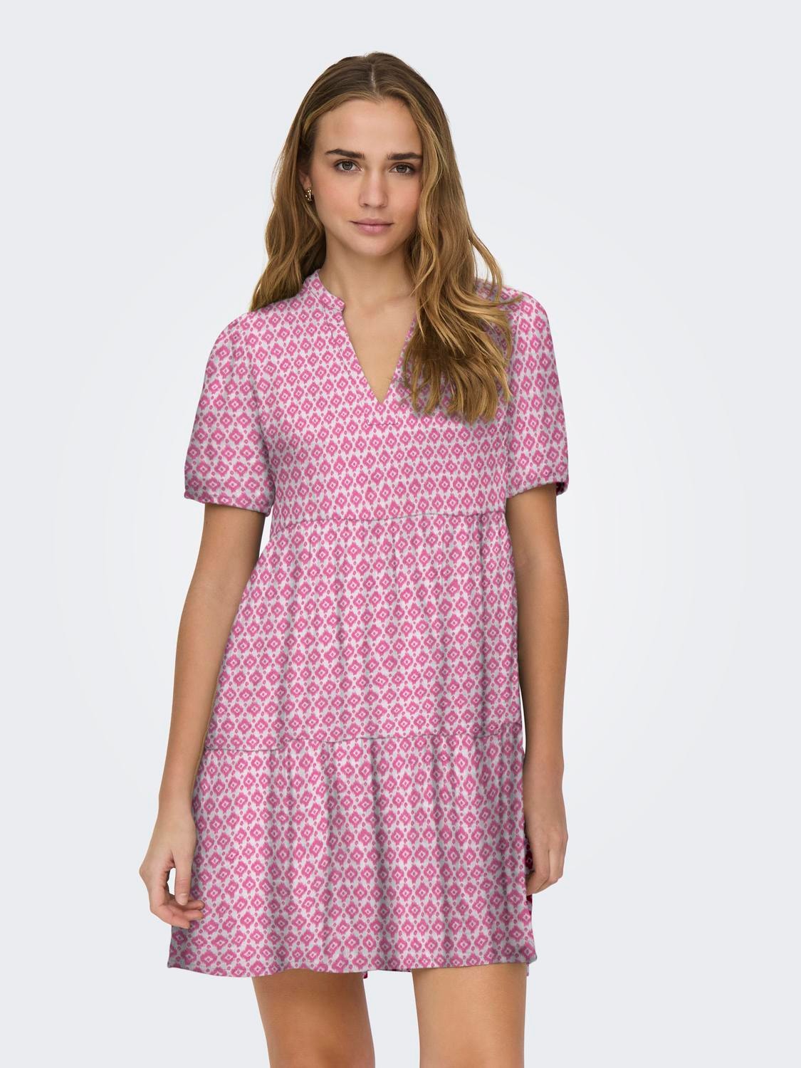 ONLY Sommerkleid "ONLNORA S/S LOOSE DRESS PTM", mit Volant