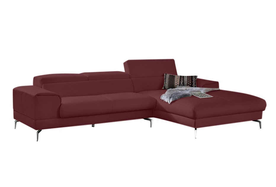 W.SCHILLIG Ecksofa »piedroo, Designsofa mit tollem Sitzkomfort, bequem und elegant, L-Form«, Kopfteilverstellung, wahlweise mit Sitztiefenverstellung, Breite 303cm